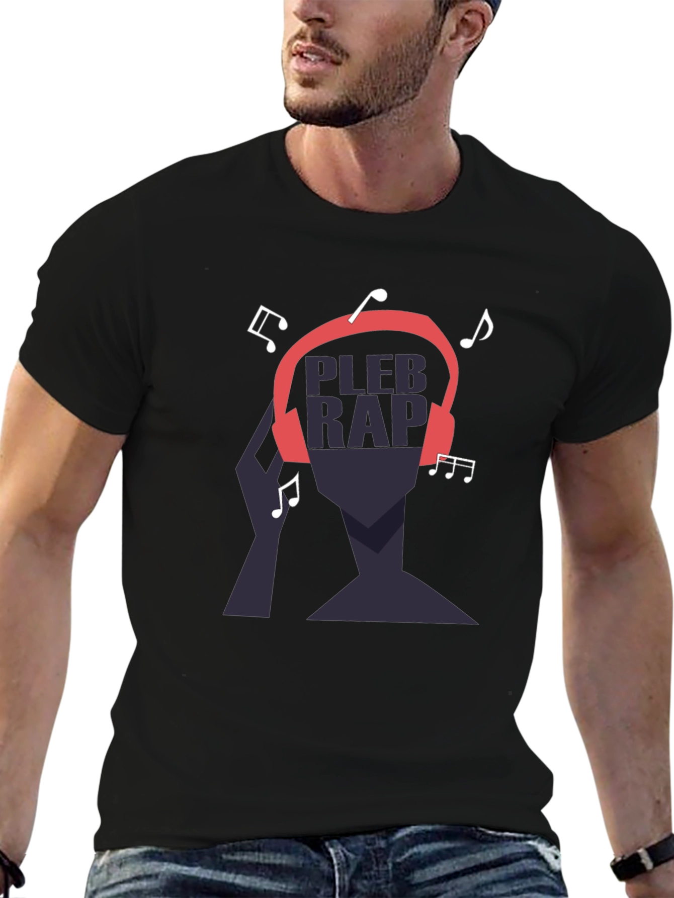 Pleb Rap Graphic T-Shirt - Black Cotton Tee