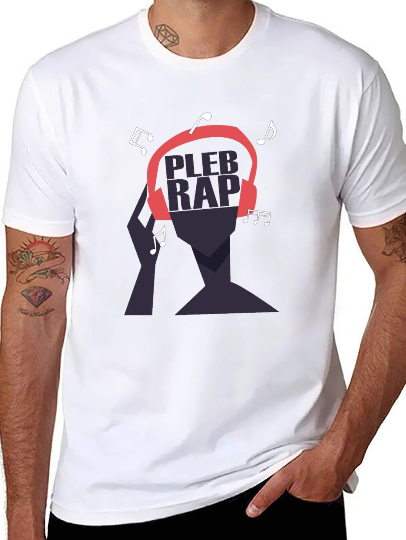 Pleb Rap Graphic T-Shirt - Black Cotton Tee