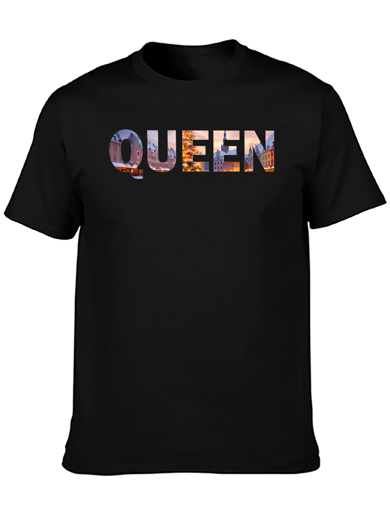 Queen Cityscape Graphic Tee - Black