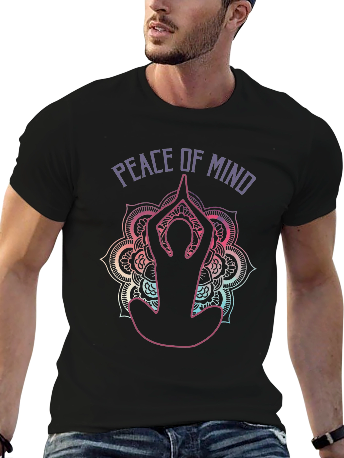 Peace of Mind Yoga T-Shirt - Meditative Mandala Design