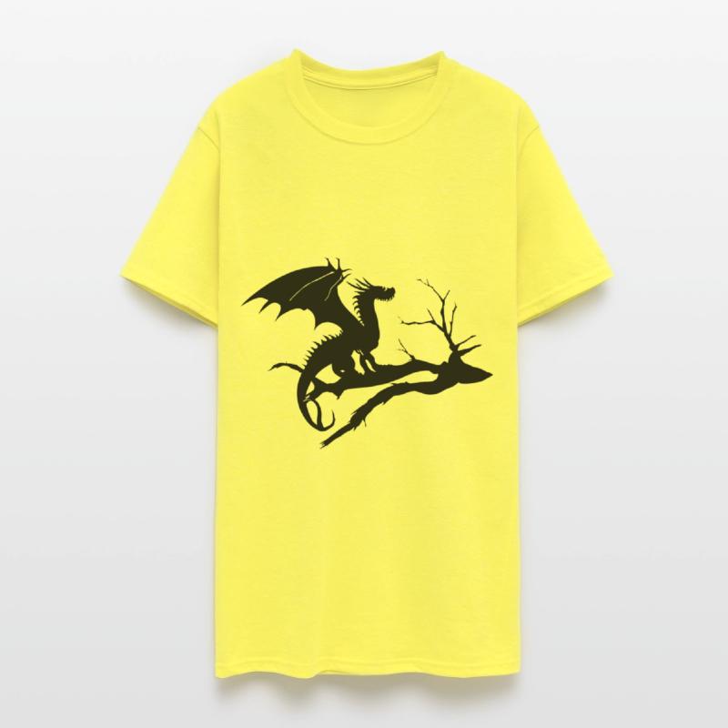 dragon design silhouette dead tree