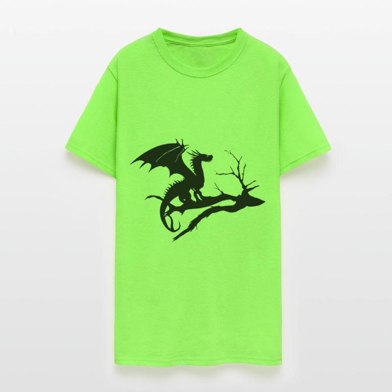 dragon design silhouette dead tree