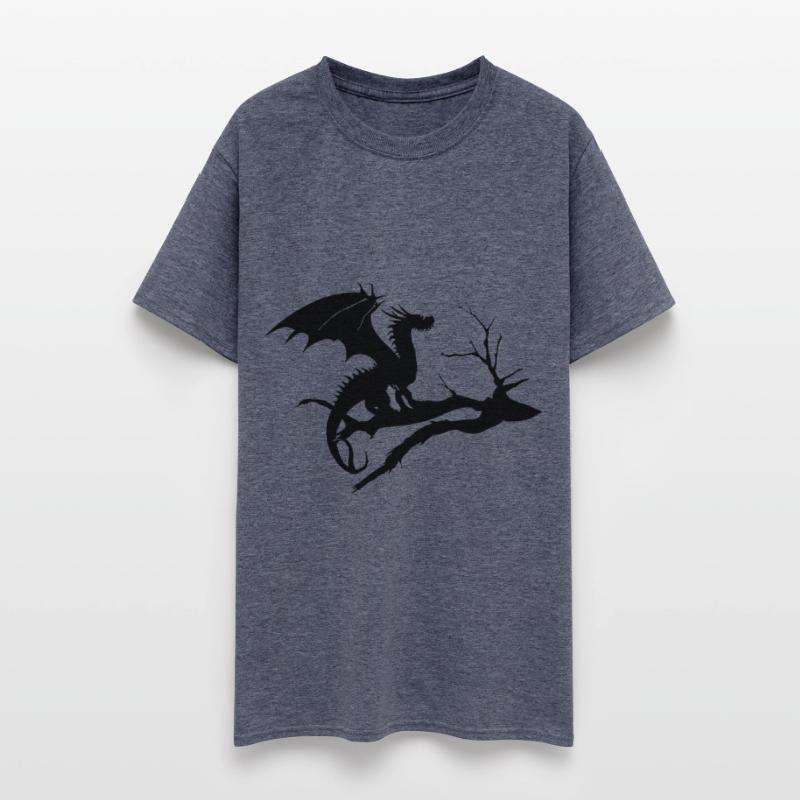 dragon design silhouette dead tree