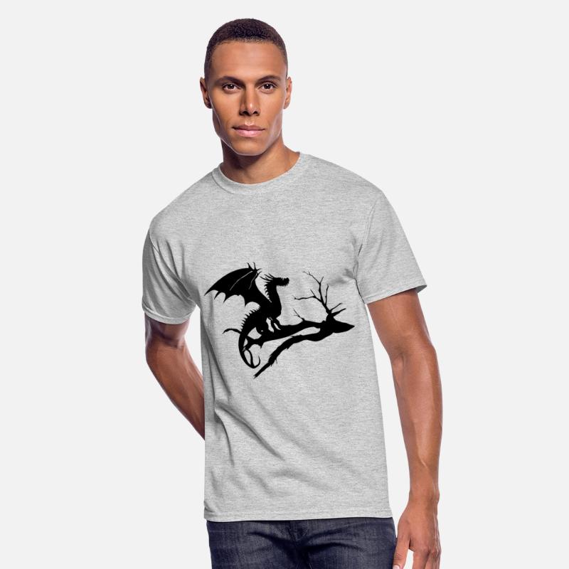 dragon design silhouette dead tree