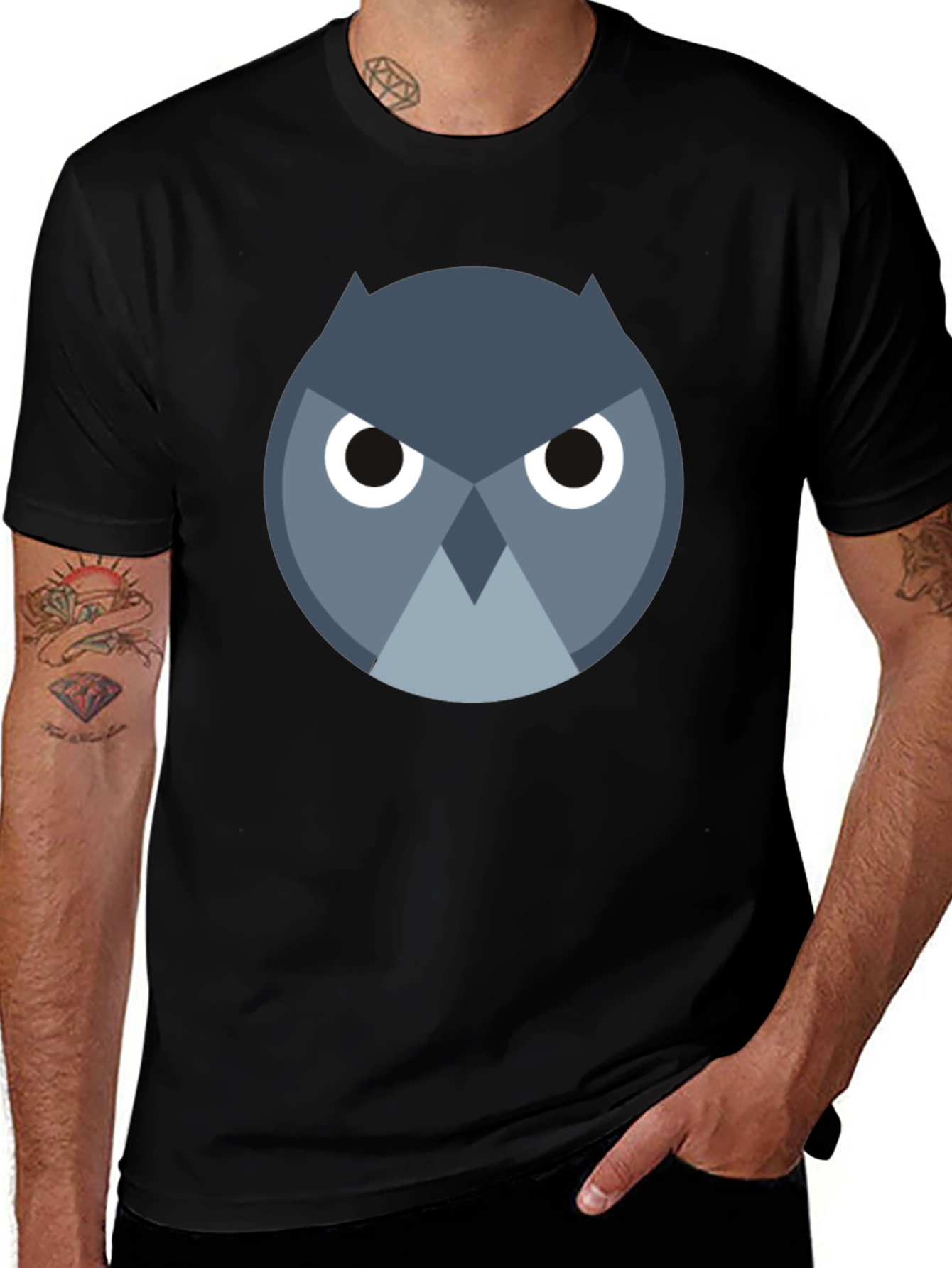 Owl Graphic T-Shirt - Mens Black Tee