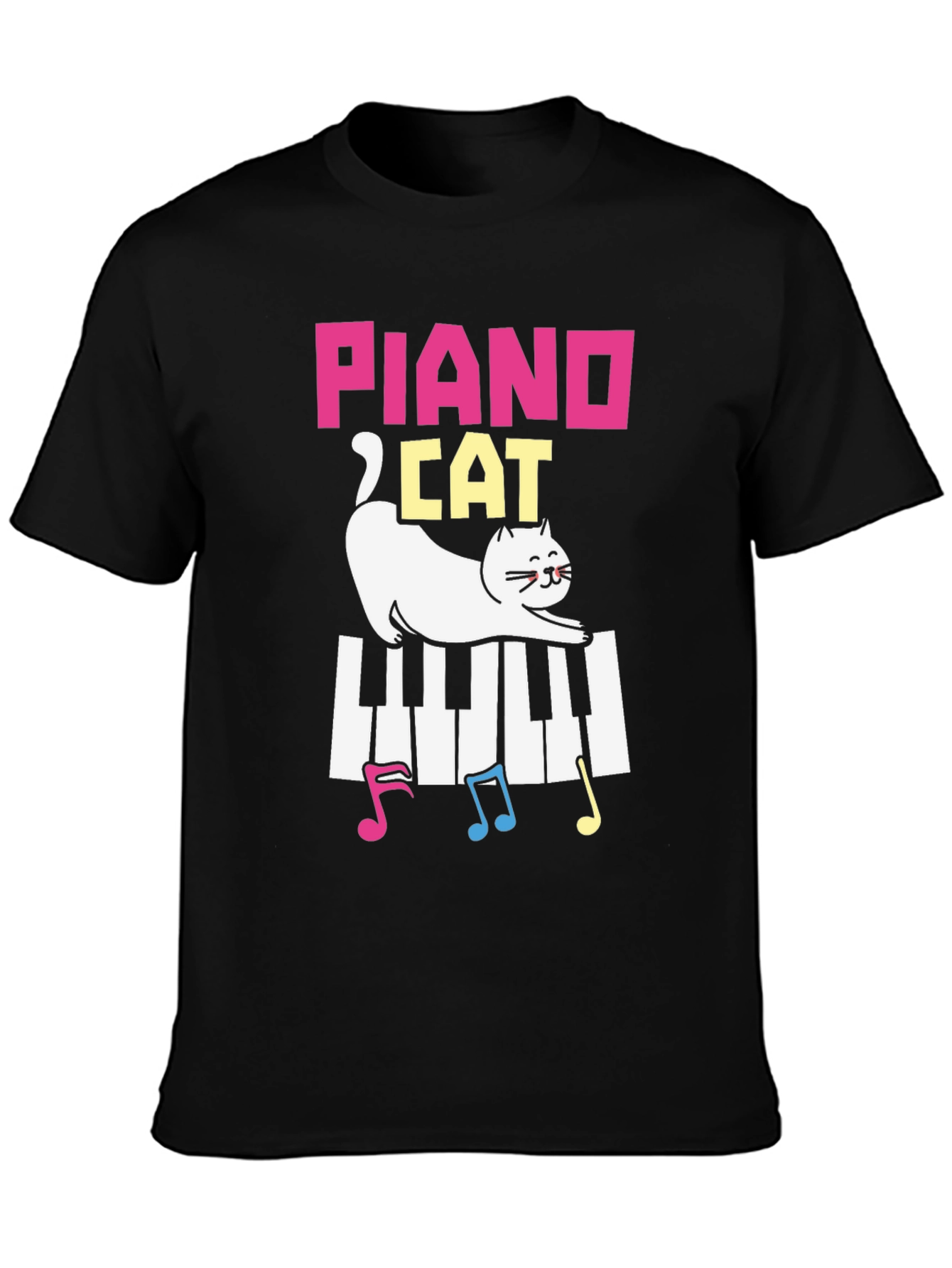 Piano Cat T-Shirt - Musical Kitten Tee