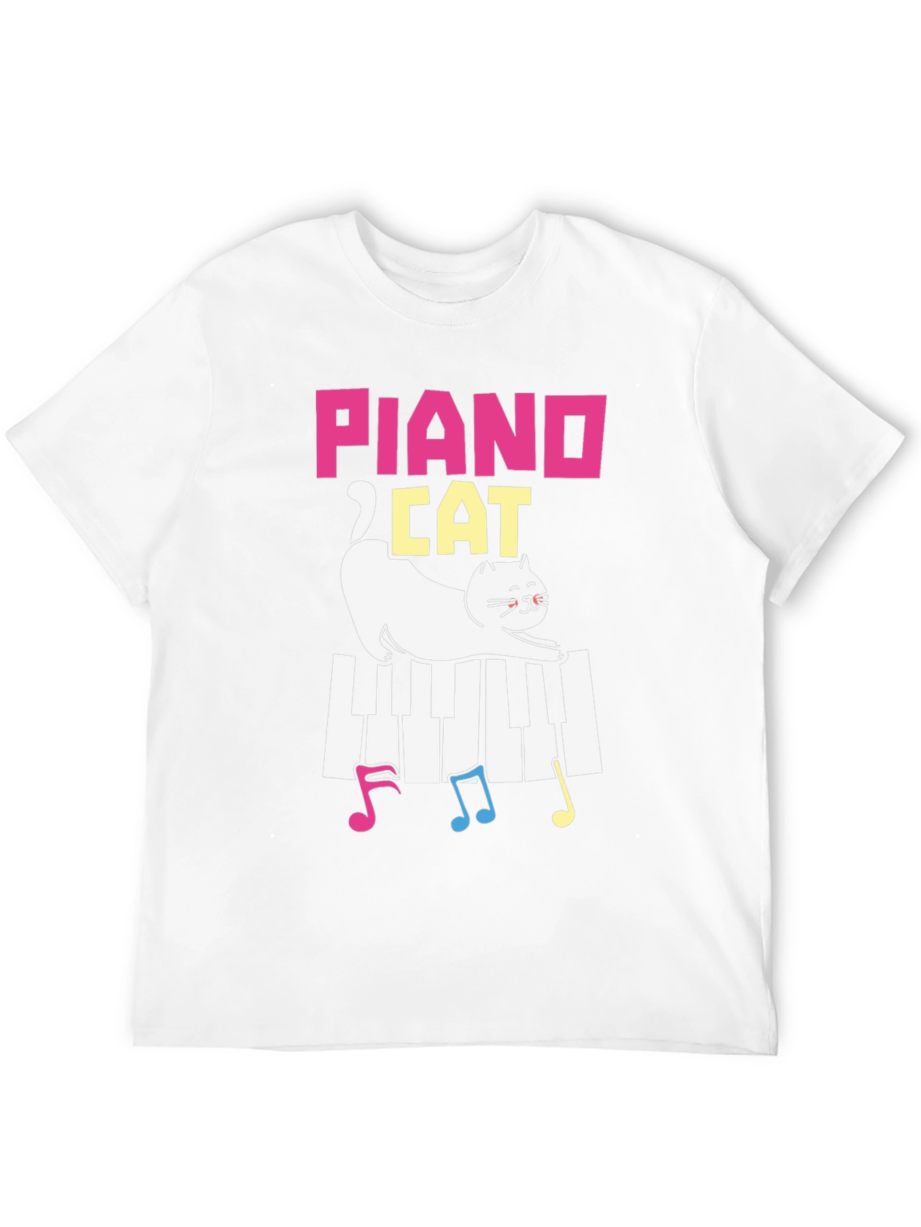 Piano Cat T-Shirt - Musical Kitten Tee
