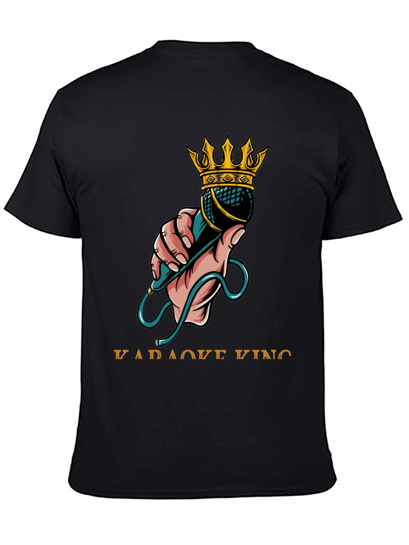 Karaoke King Graphic T-Shirt - Microphone Crown Design