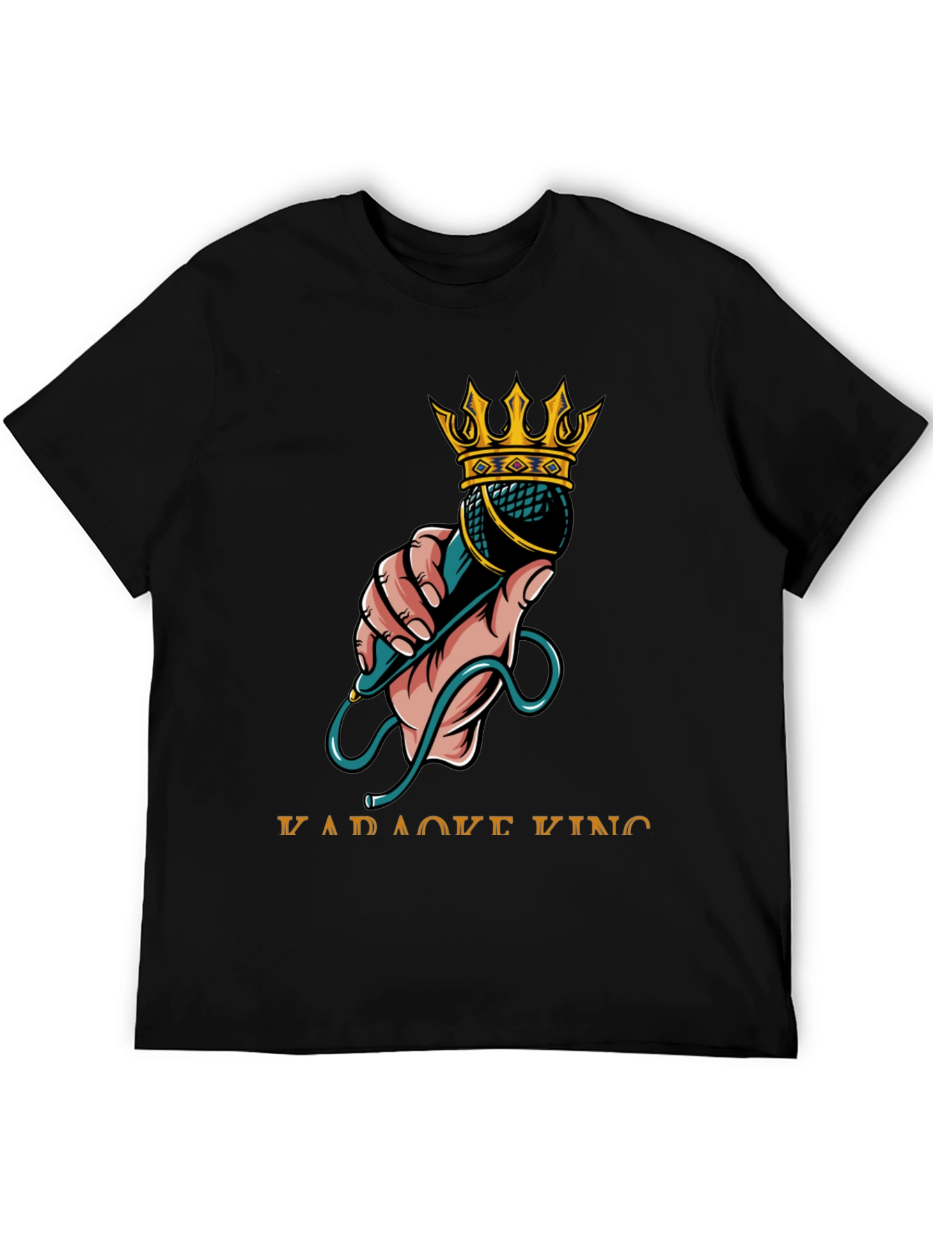 Karaoke King Graphic T-Shirt - Microphone Crown Design