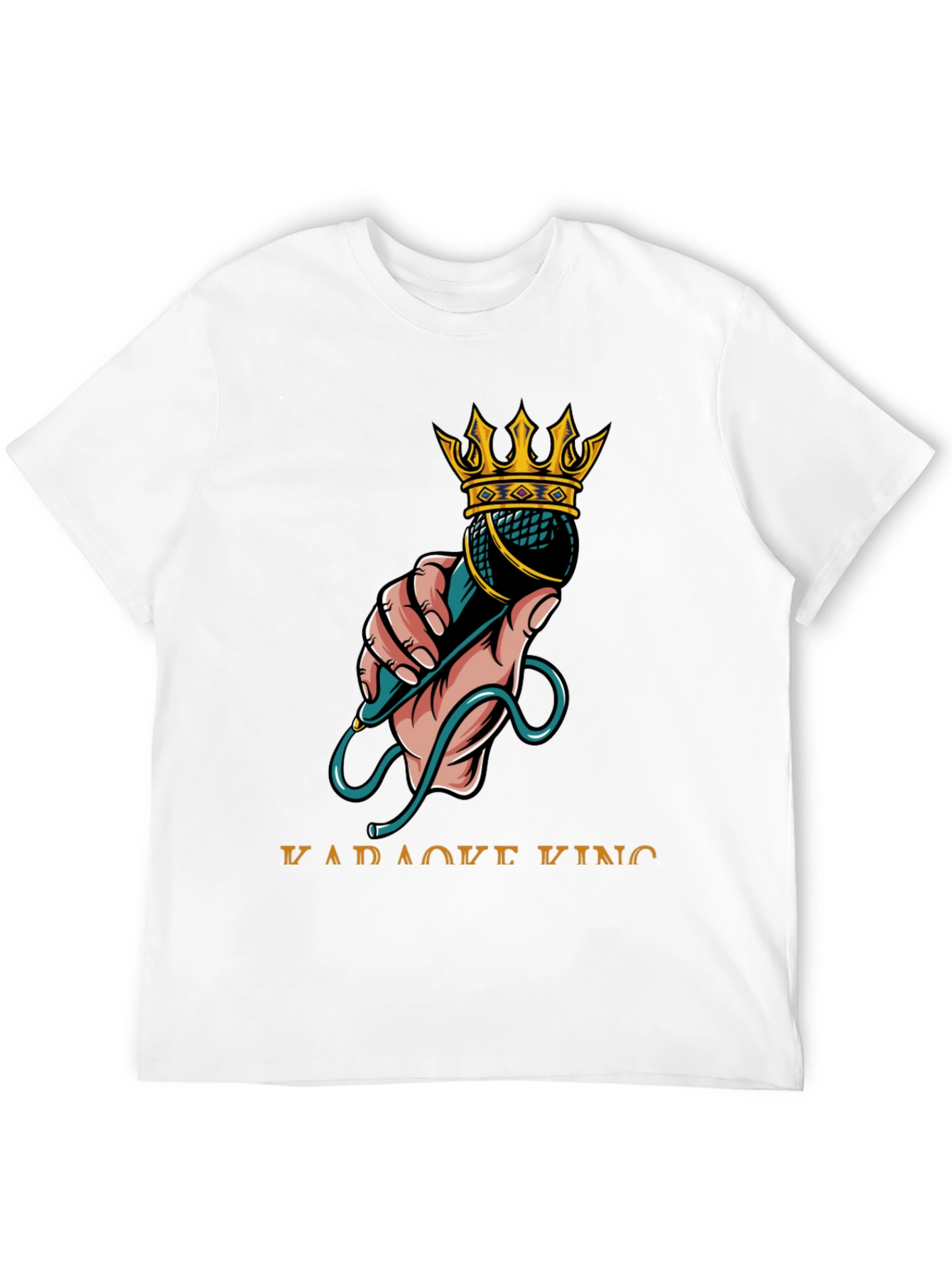 Karaoke King Graphic T-Shirt - Microphone Crown Design