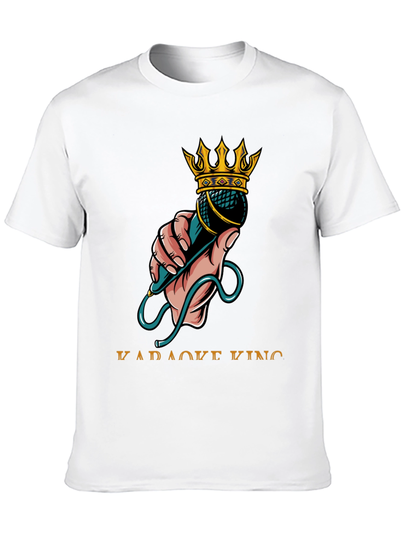 Karaoke King Graphic T-Shirt - Microphone Crown Design