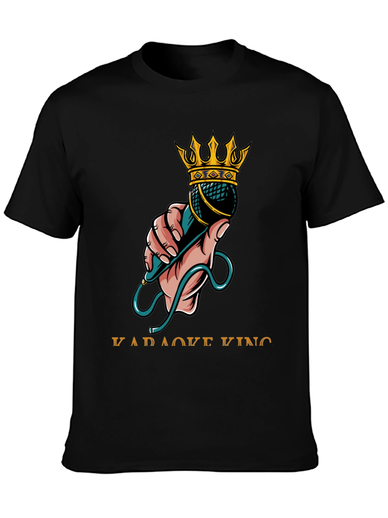 Karaoke King Graphic T-Shirt - Microphone Crown Design