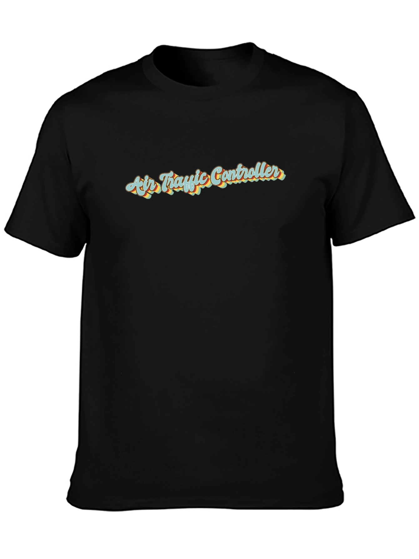 Air Traffic Controller Retro Style Black T-Shirt