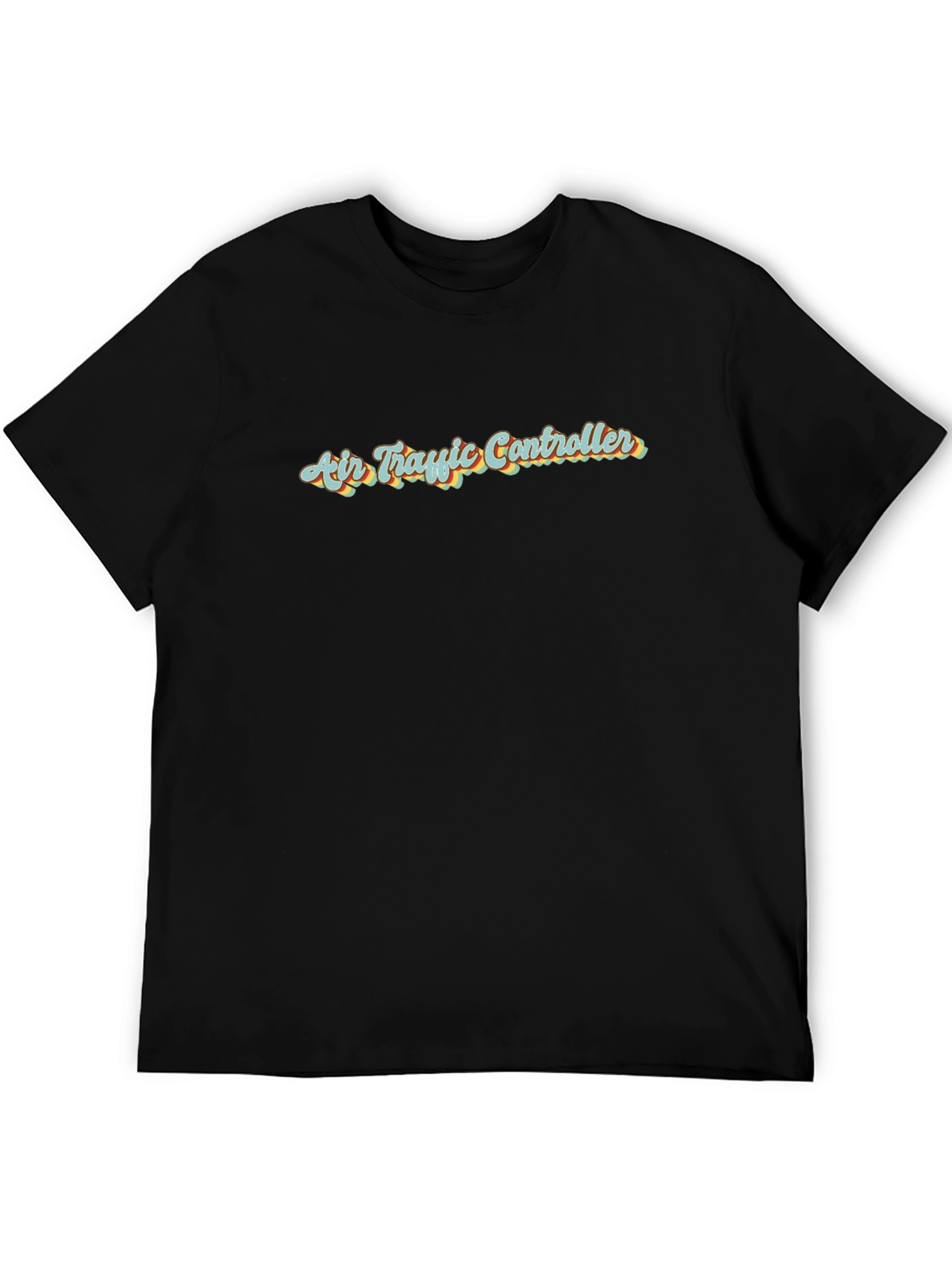 Air Traffic Controller Retro Style Black T-Shirt