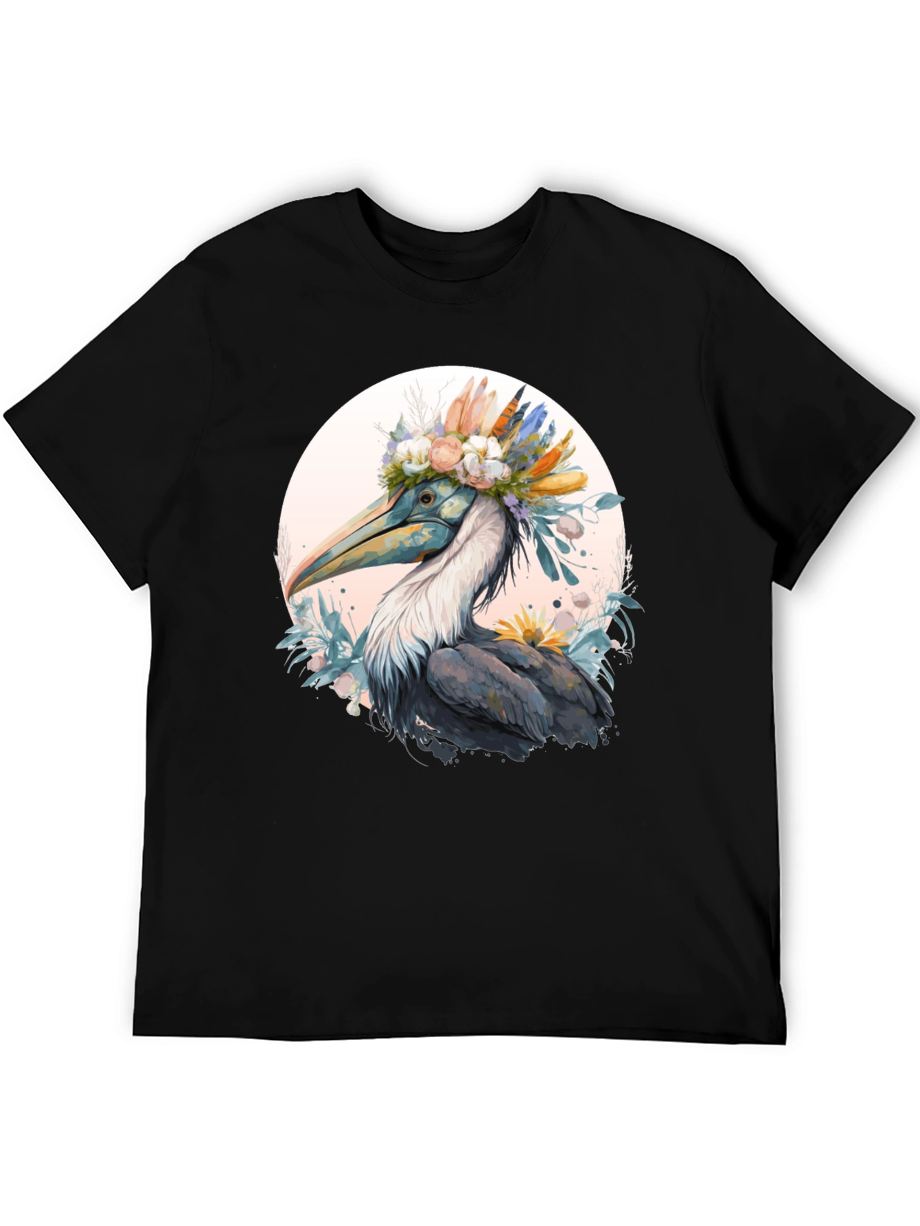 Artistic Heron T-Shirt - Unique Bird Design