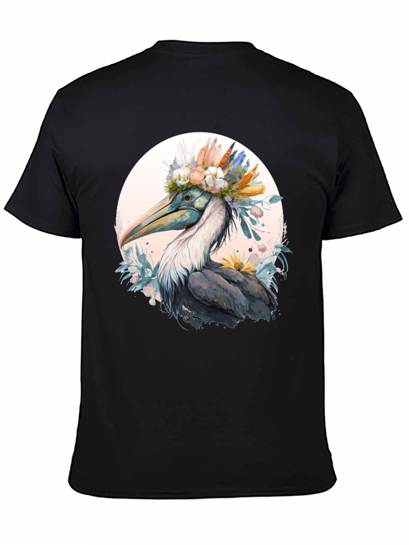 Artistic Heron T-Shirt - Unique Bird Design