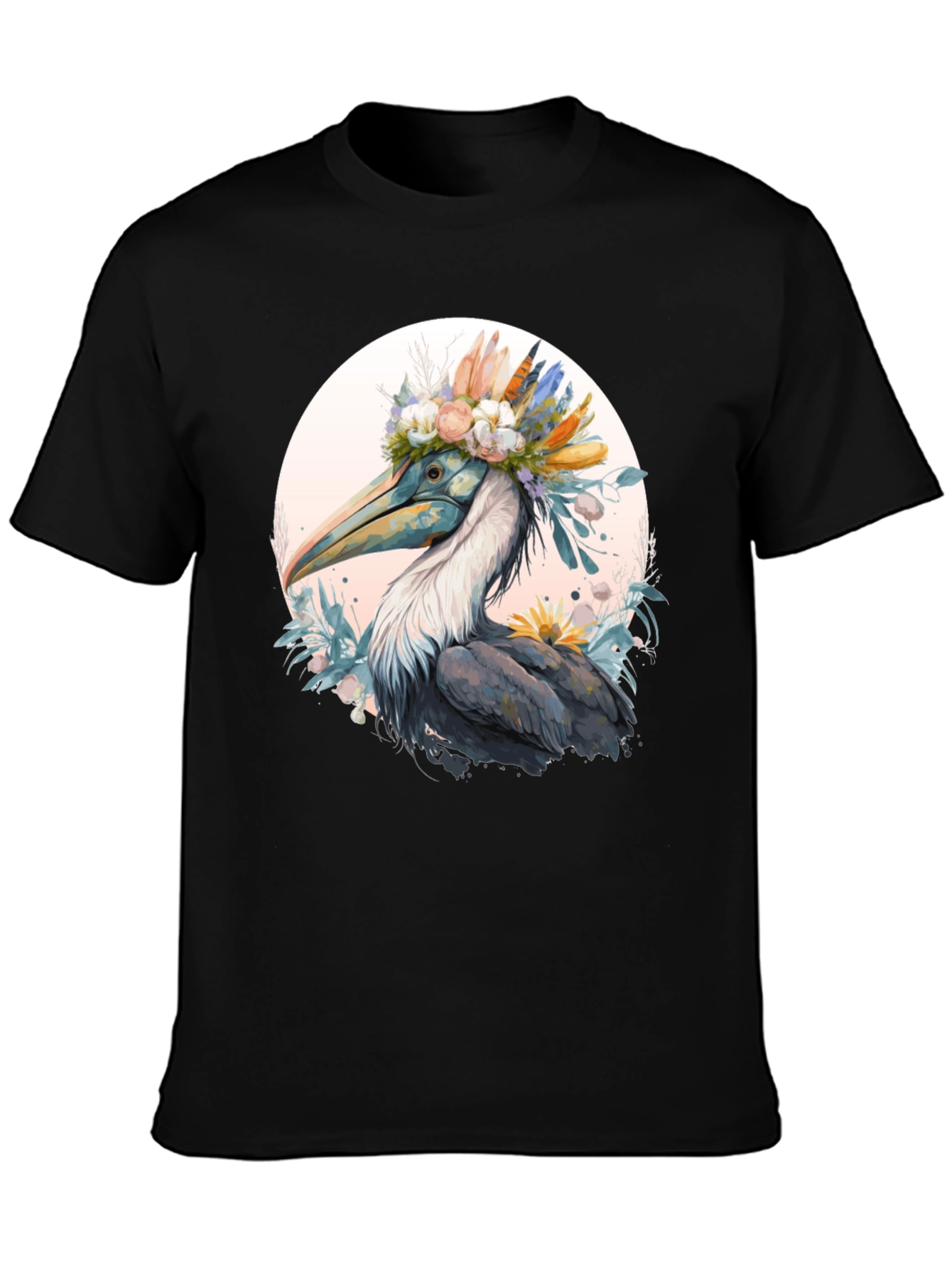 Artistic Heron T-Shirt - Unique Bird Design