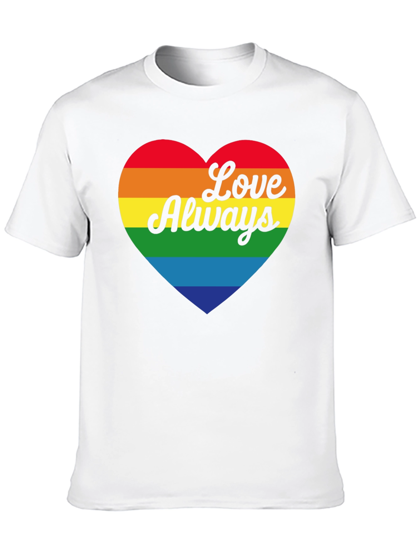Love Always Rainbow Heart Black T-Shirt