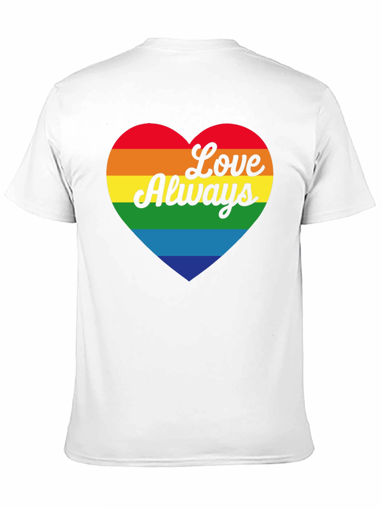 Love Always Rainbow Heart Black T-Shirt