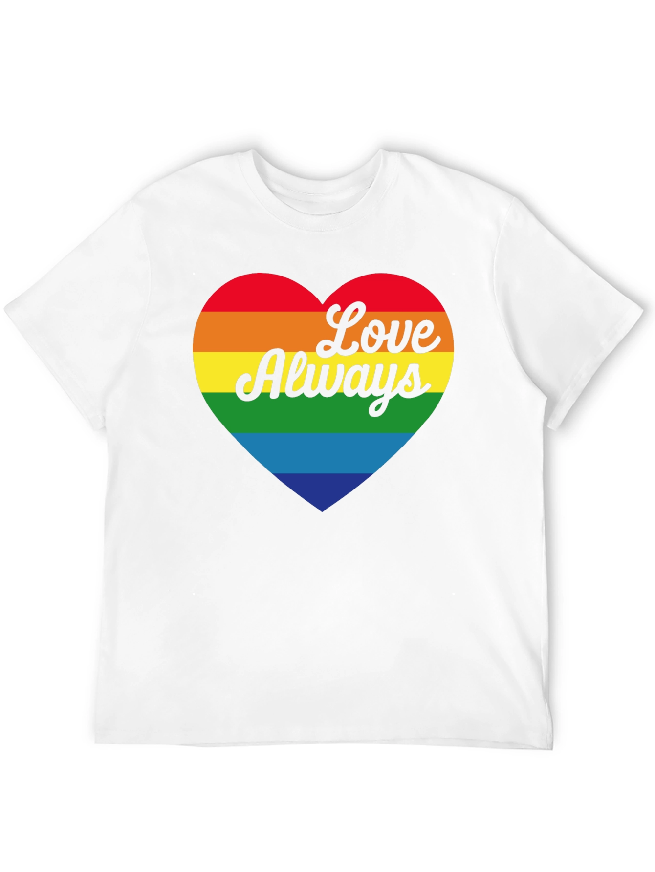 Love Always Rainbow Heart Black T-Shirt