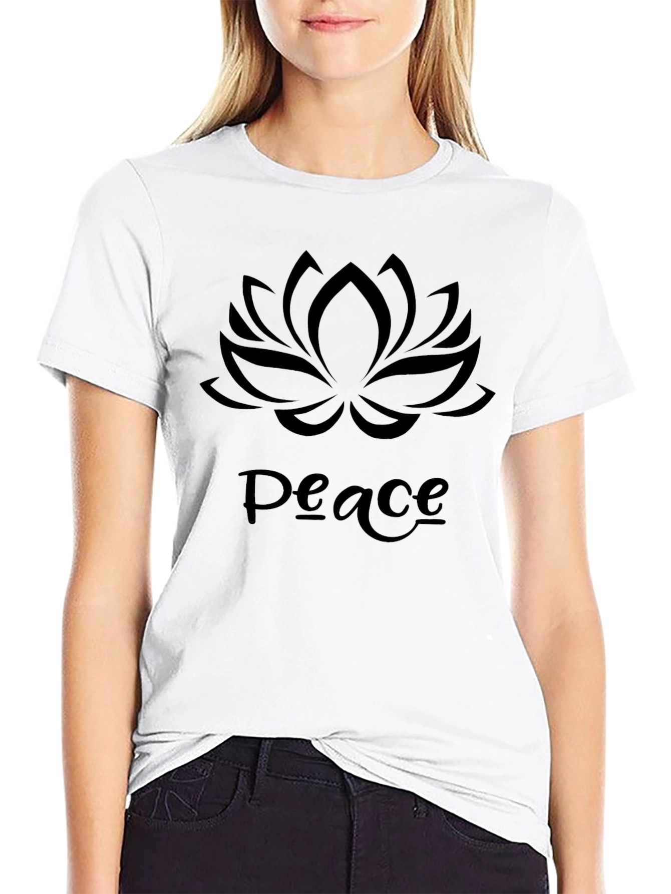 Peace Lotus T-Shirt - Mens Black Tee