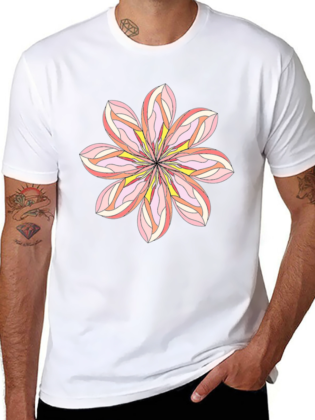 Floral Graphic Tee - Black Cotton Blend