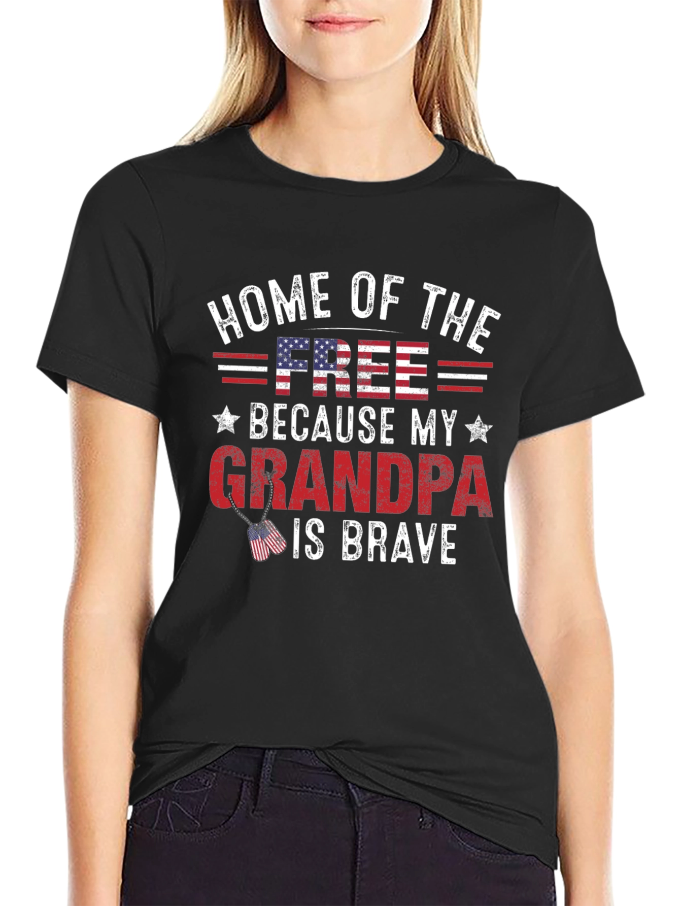 Home of the Free Grandpa T-Shirt