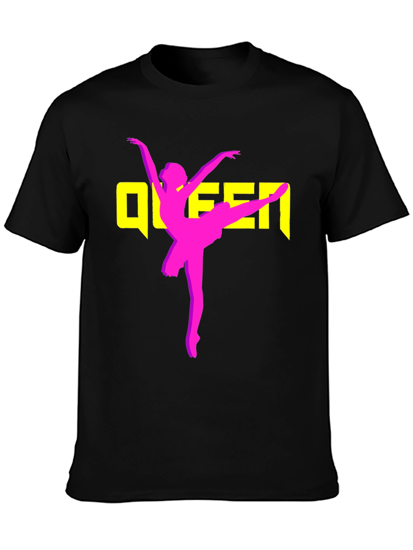 Queen Ballet Dancer Graphic T-Shirt - Black