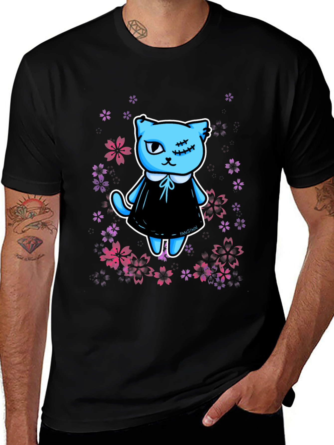 Cute Kawaii Gothic Cat T-Shirt