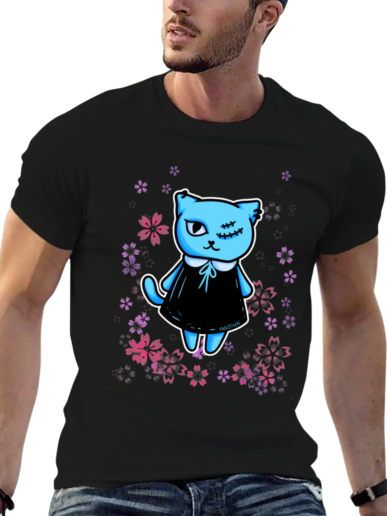 Cute Kawaii Gothic Cat T-Shirt