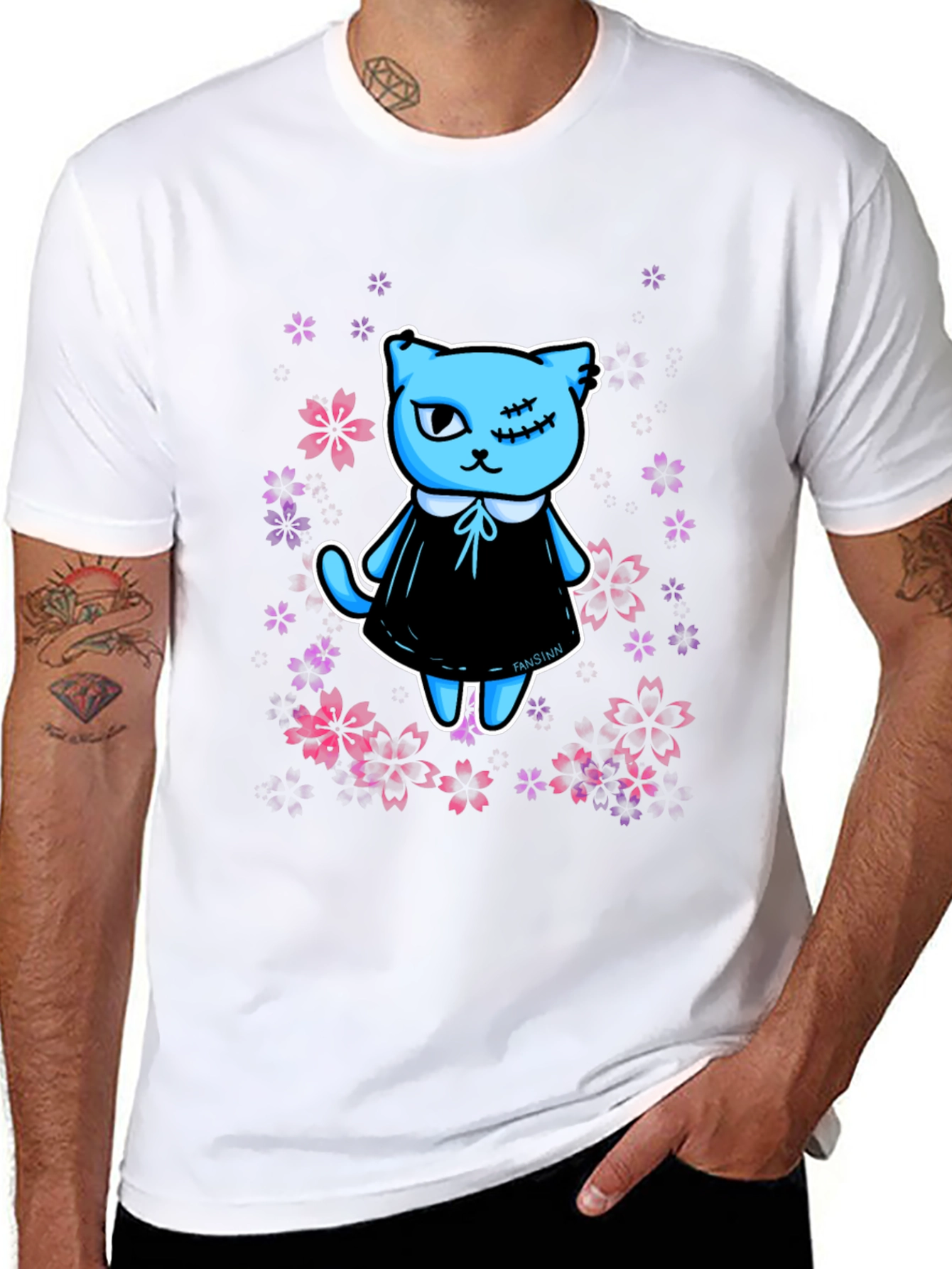 Cute Kawaii Gothic Cat T-Shirt