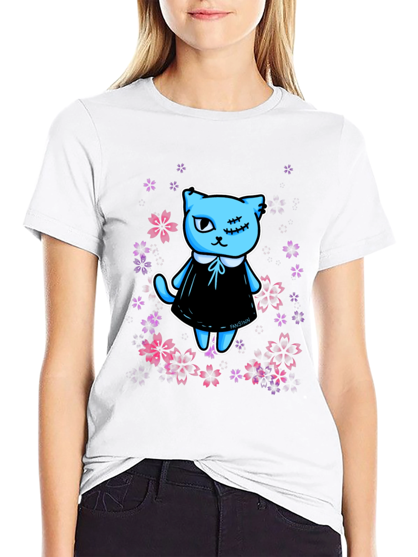 Cute Kawaii Gothic Cat T-Shirt