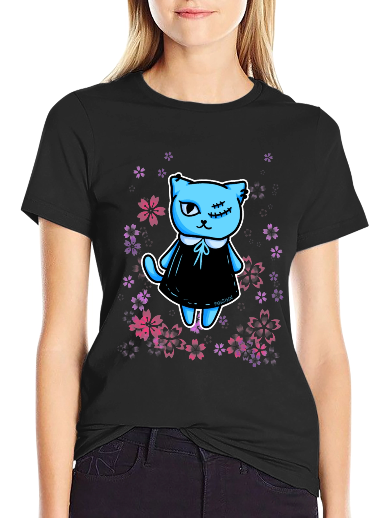 Cute Kawaii Gothic Cat T-Shirt