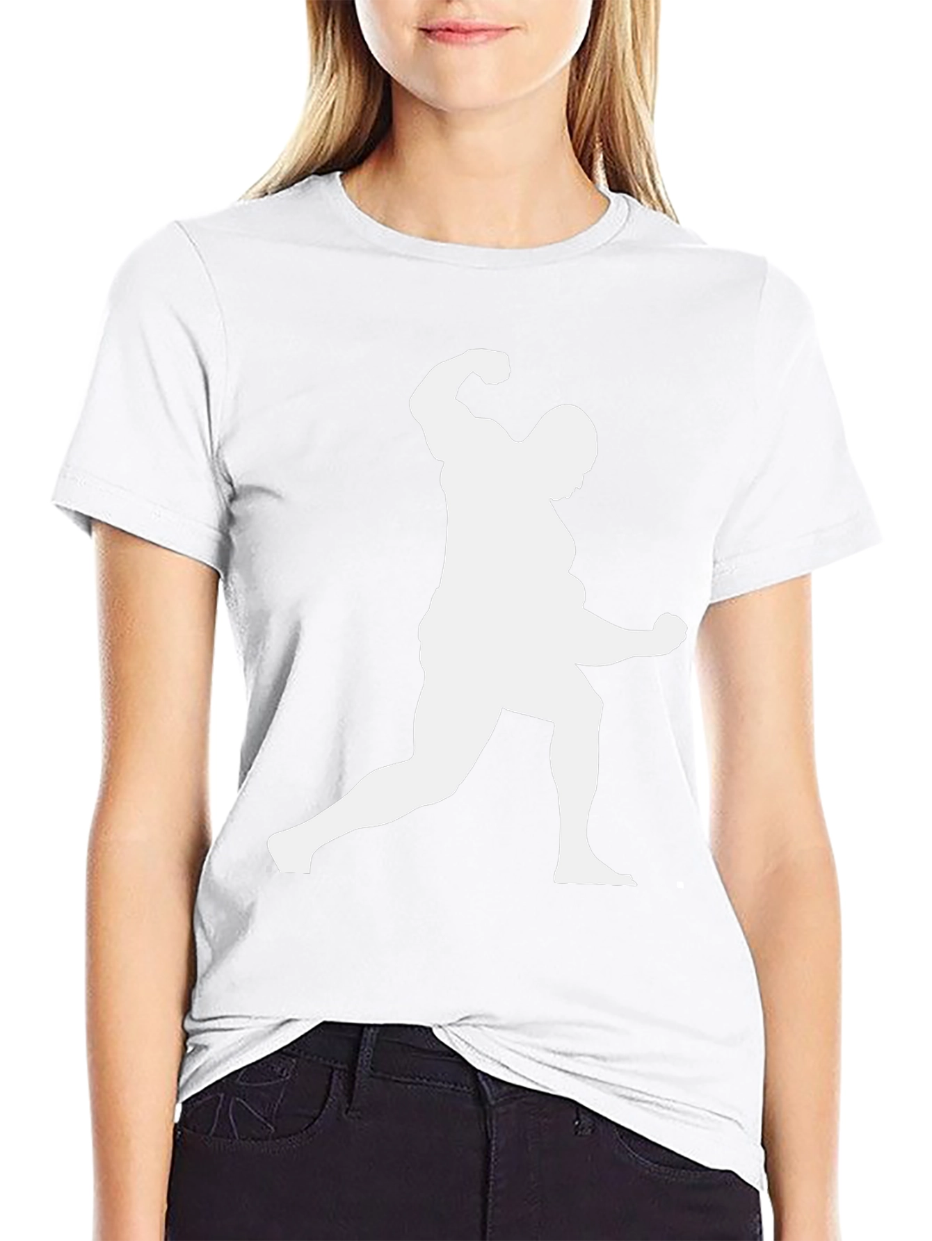 Black T-Shirt with Bodybuilder Silhouette
