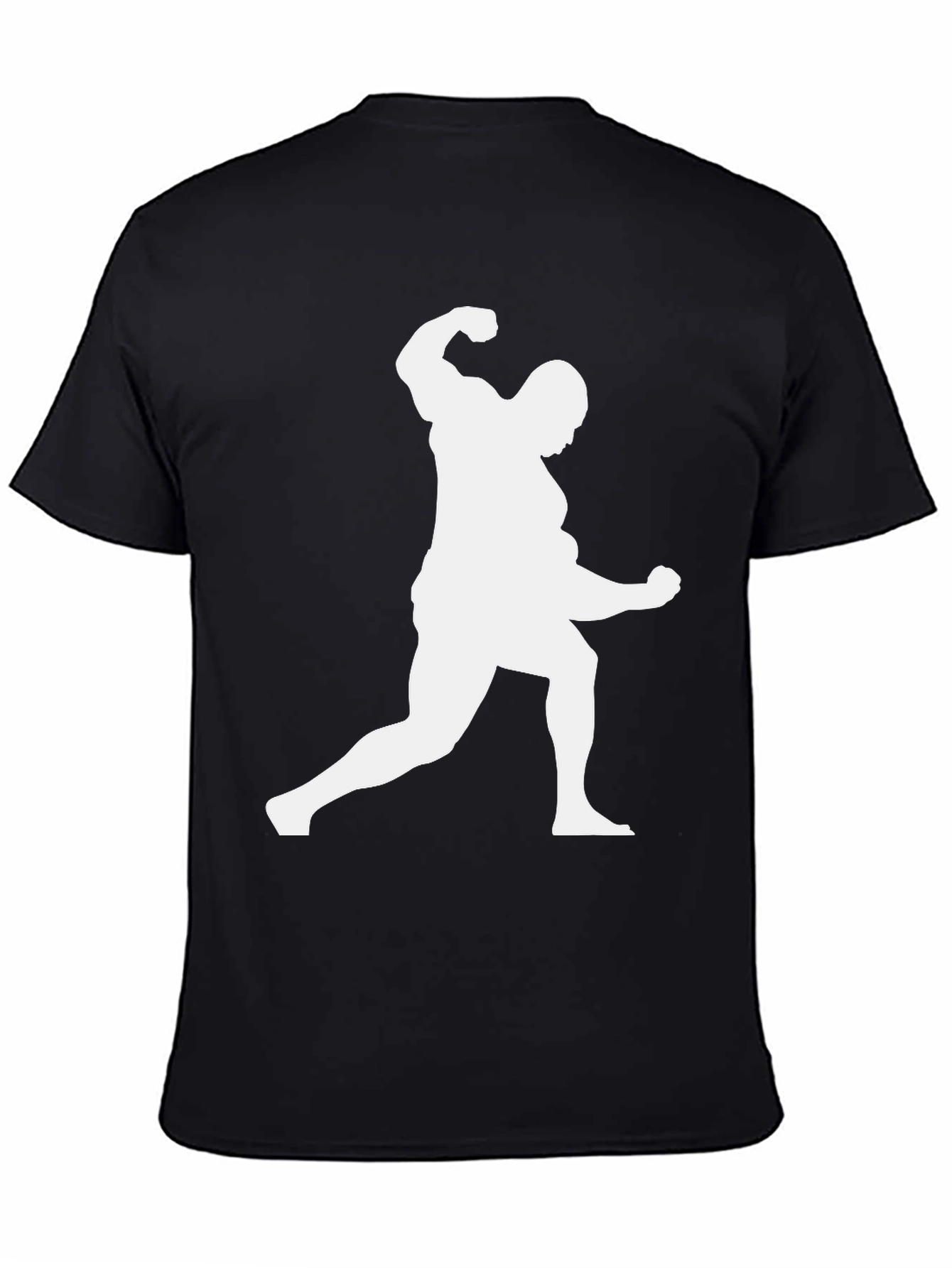 Black T-Shirt with Bodybuilder Silhouette