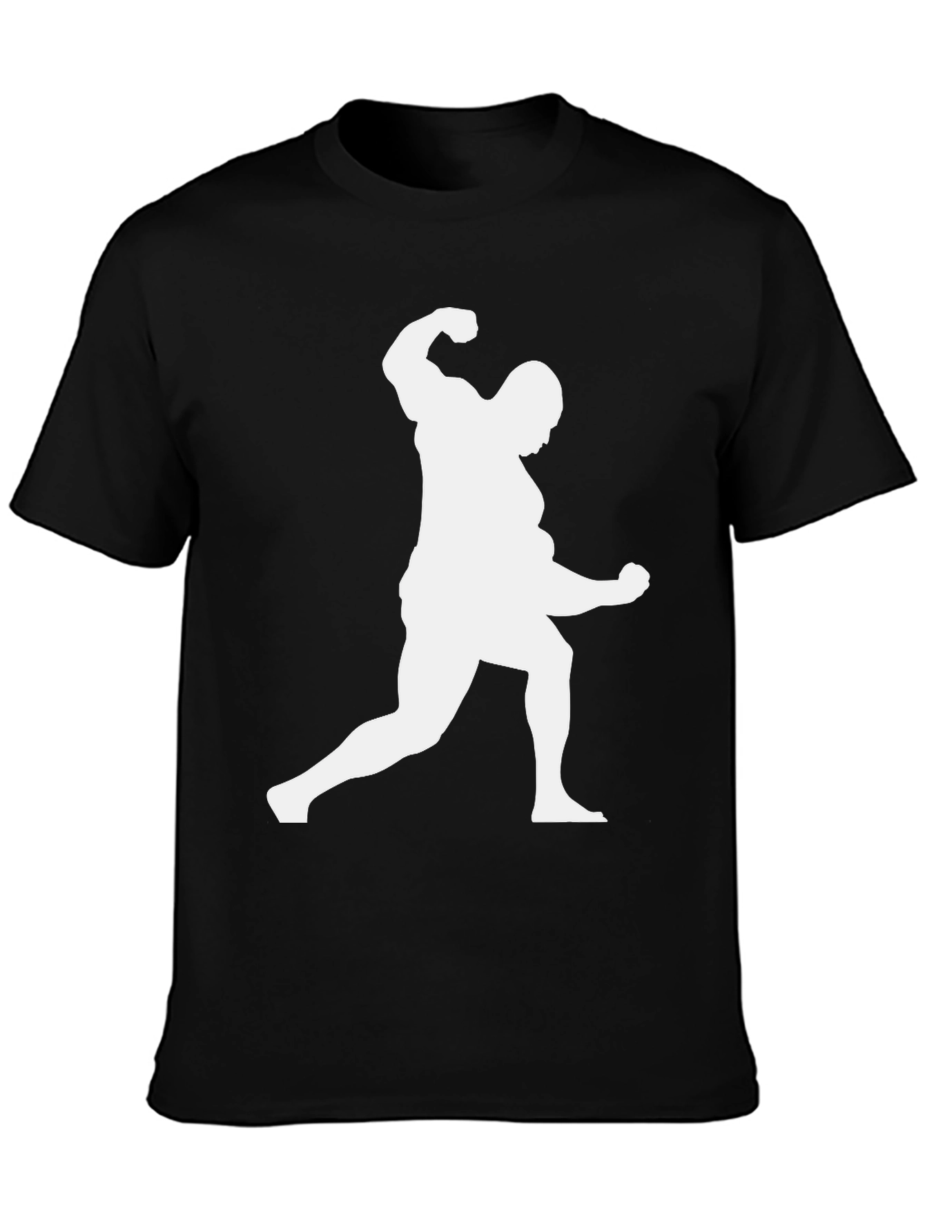 Black T-Shirt with Bodybuilder Silhouette