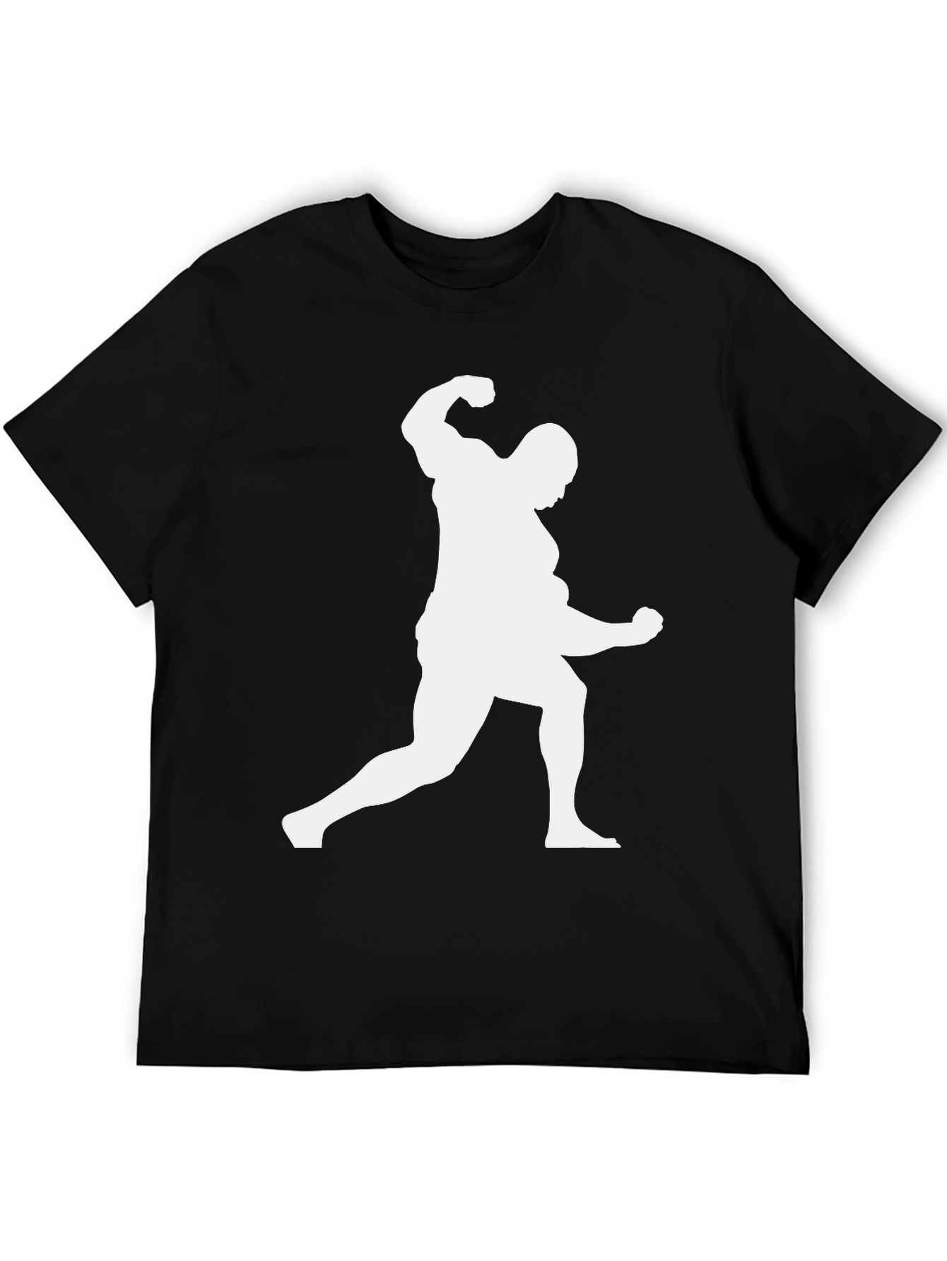 Black T-Shirt with Bodybuilder Silhouette