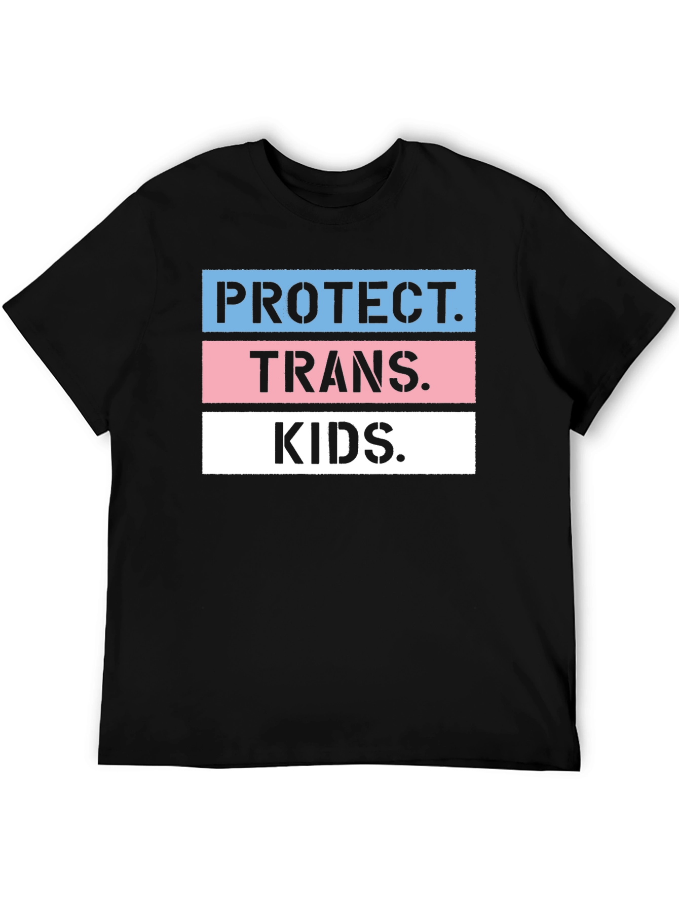 Protect Trans Kids Graphic Tee - Black Cotton Unisex