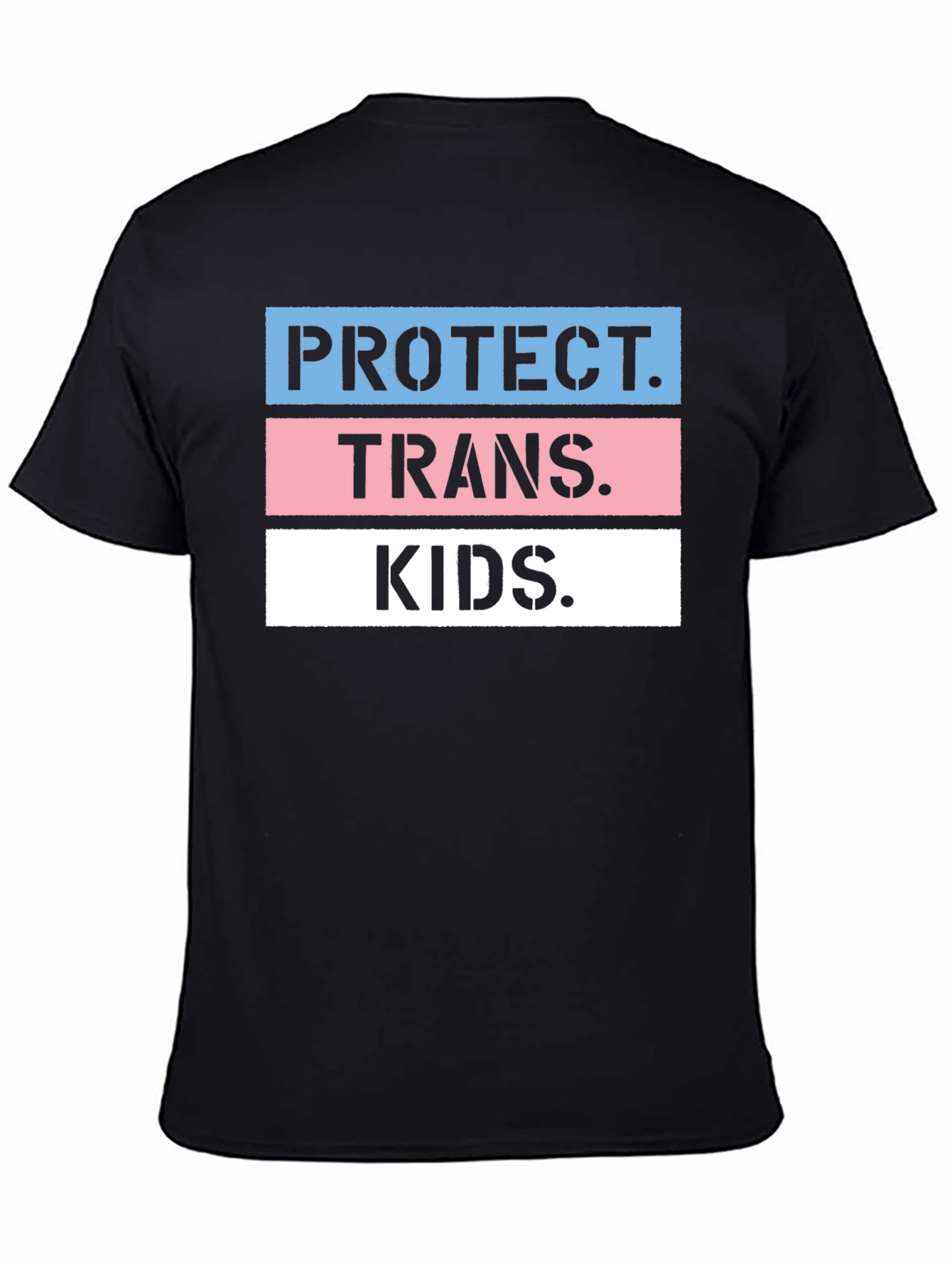 Protect Trans Kids Graphic Tee - Black Cotton Unisex