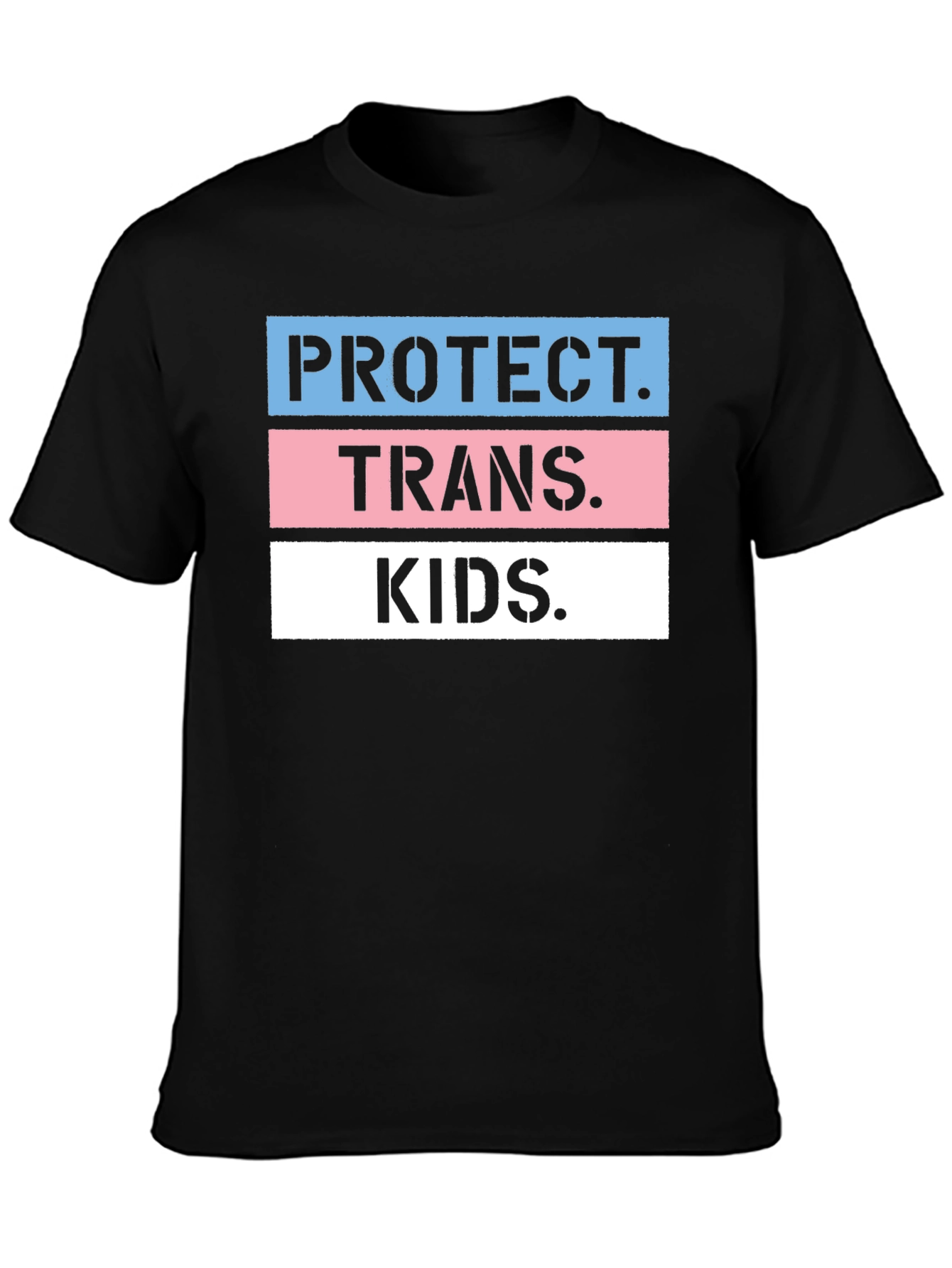 Protect Trans Kids Graphic Tee - Black Cotton Unisex