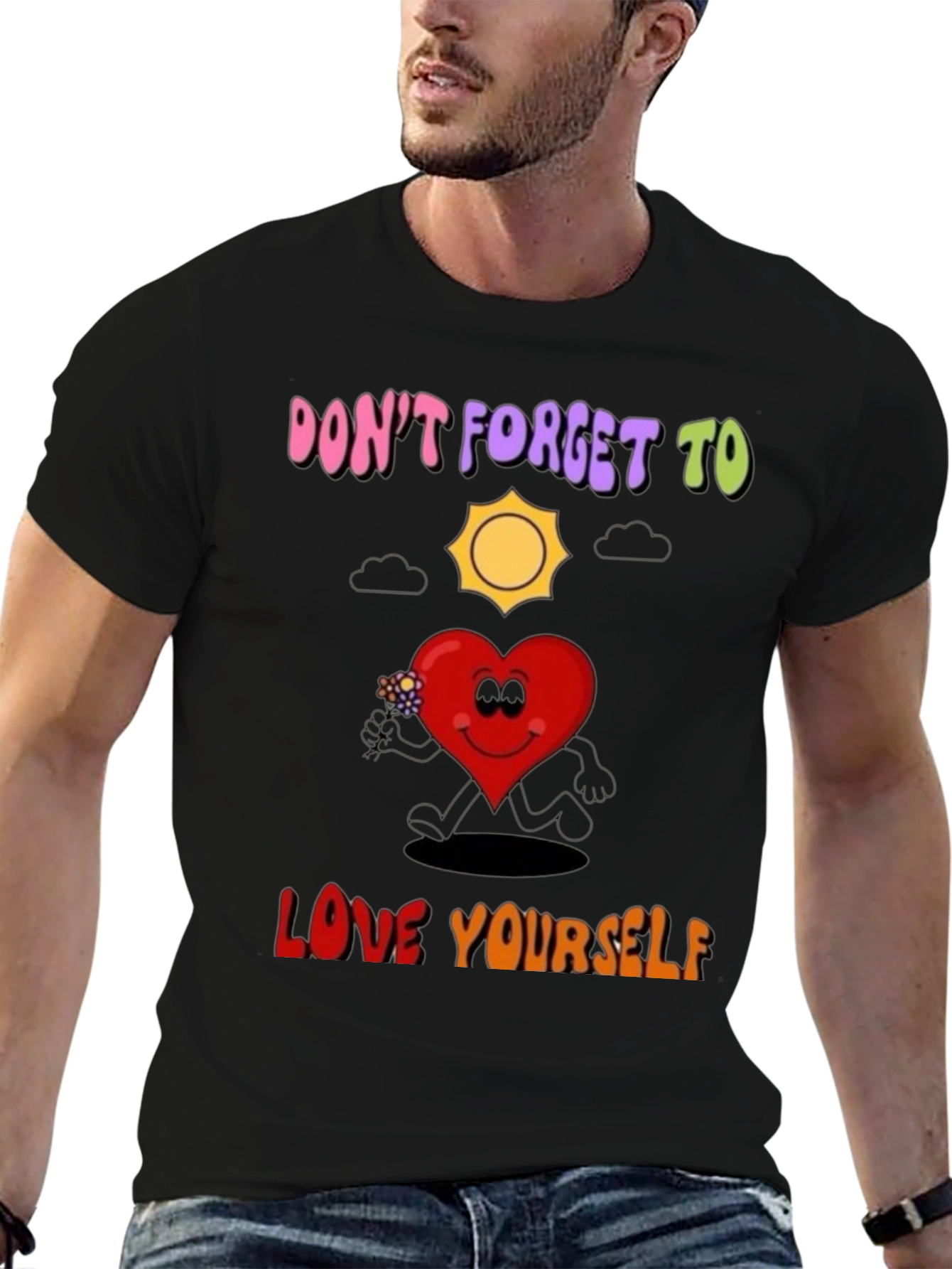 Positive Vibes Black Graphic T-Shirt