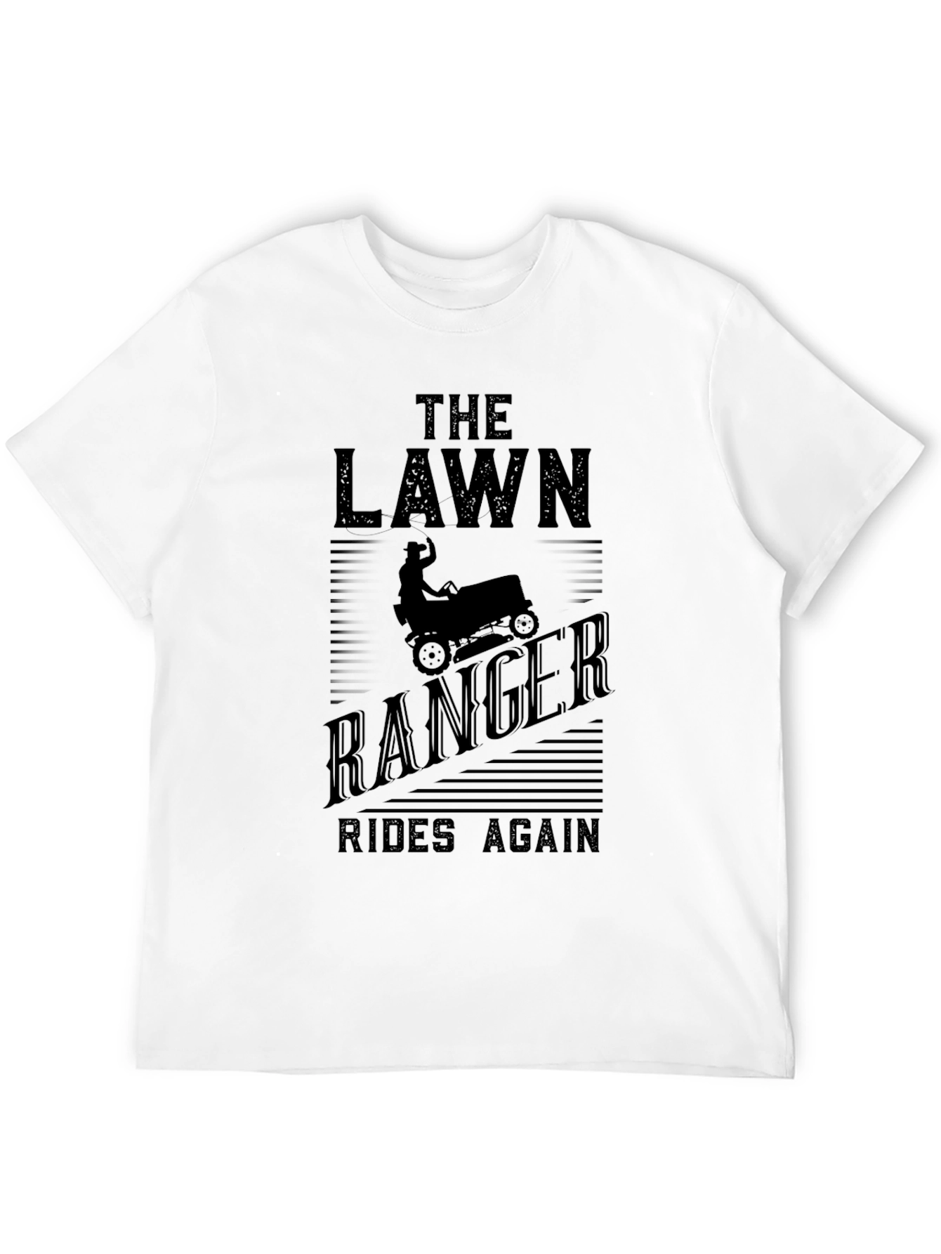 The Lawn Ranger Rides Again Black T-Shirt