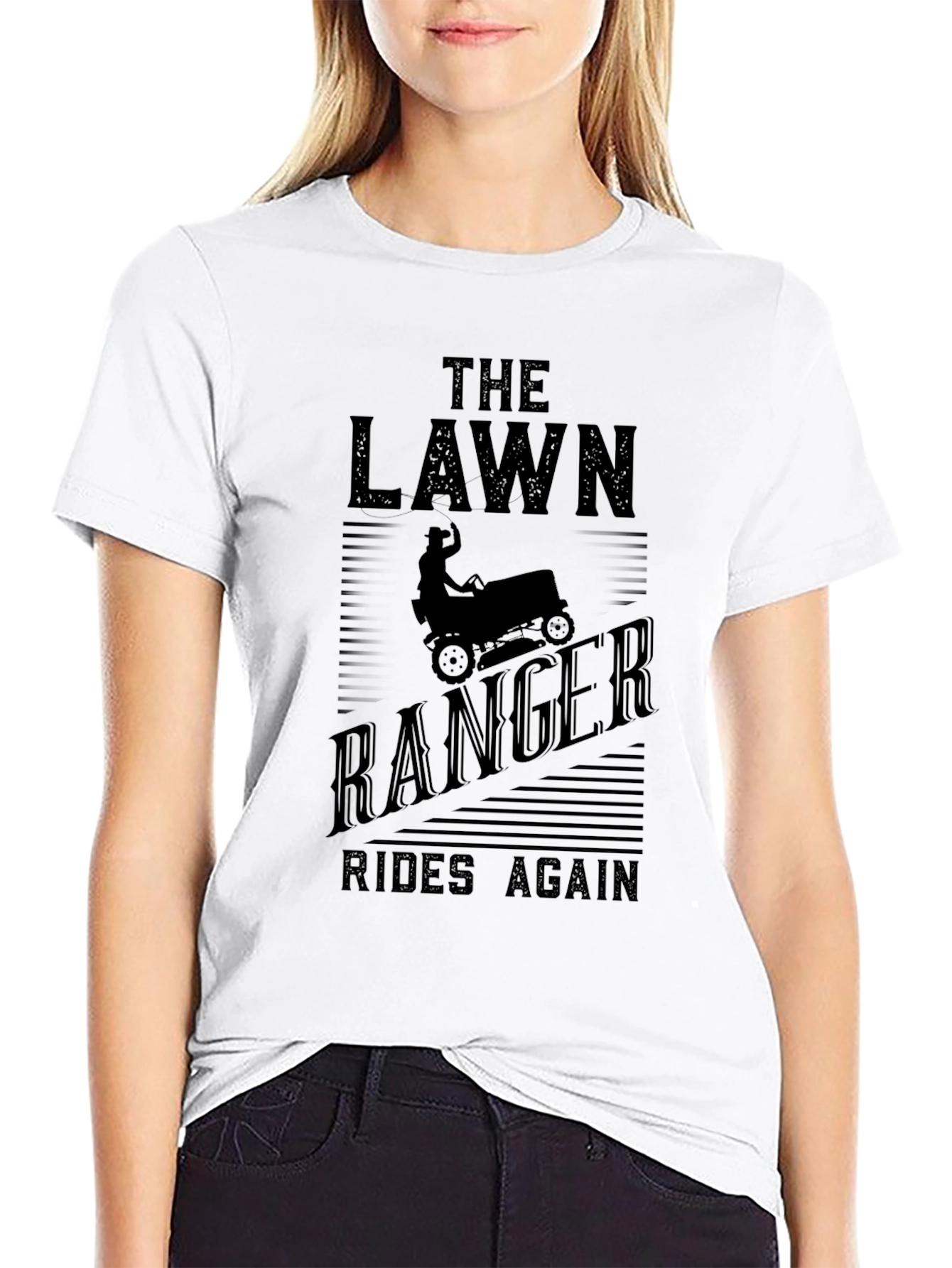 The Lawn Ranger Rides Again Black T-Shirt