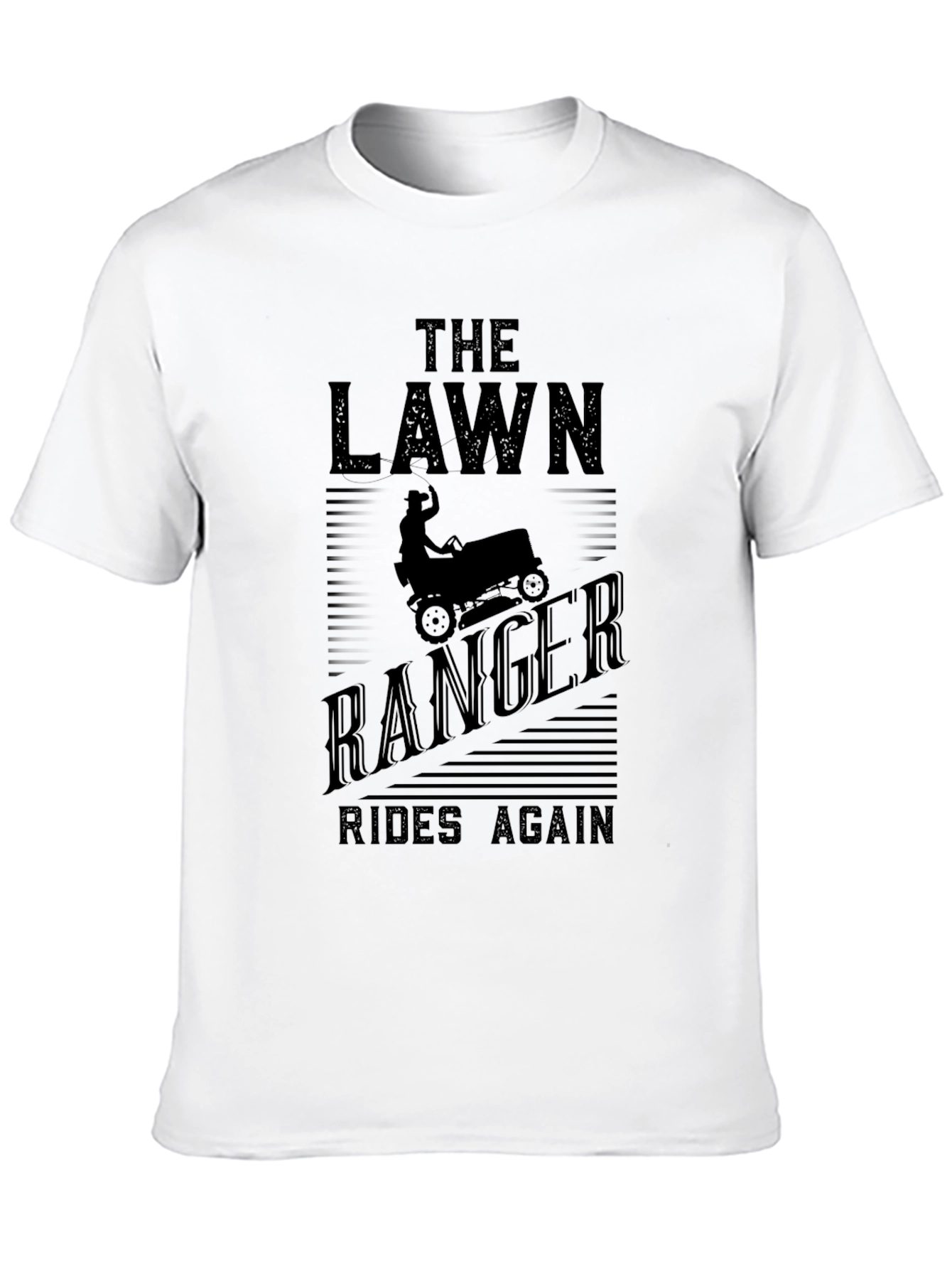 The Lawn Ranger Rides Again Black T-Shirt