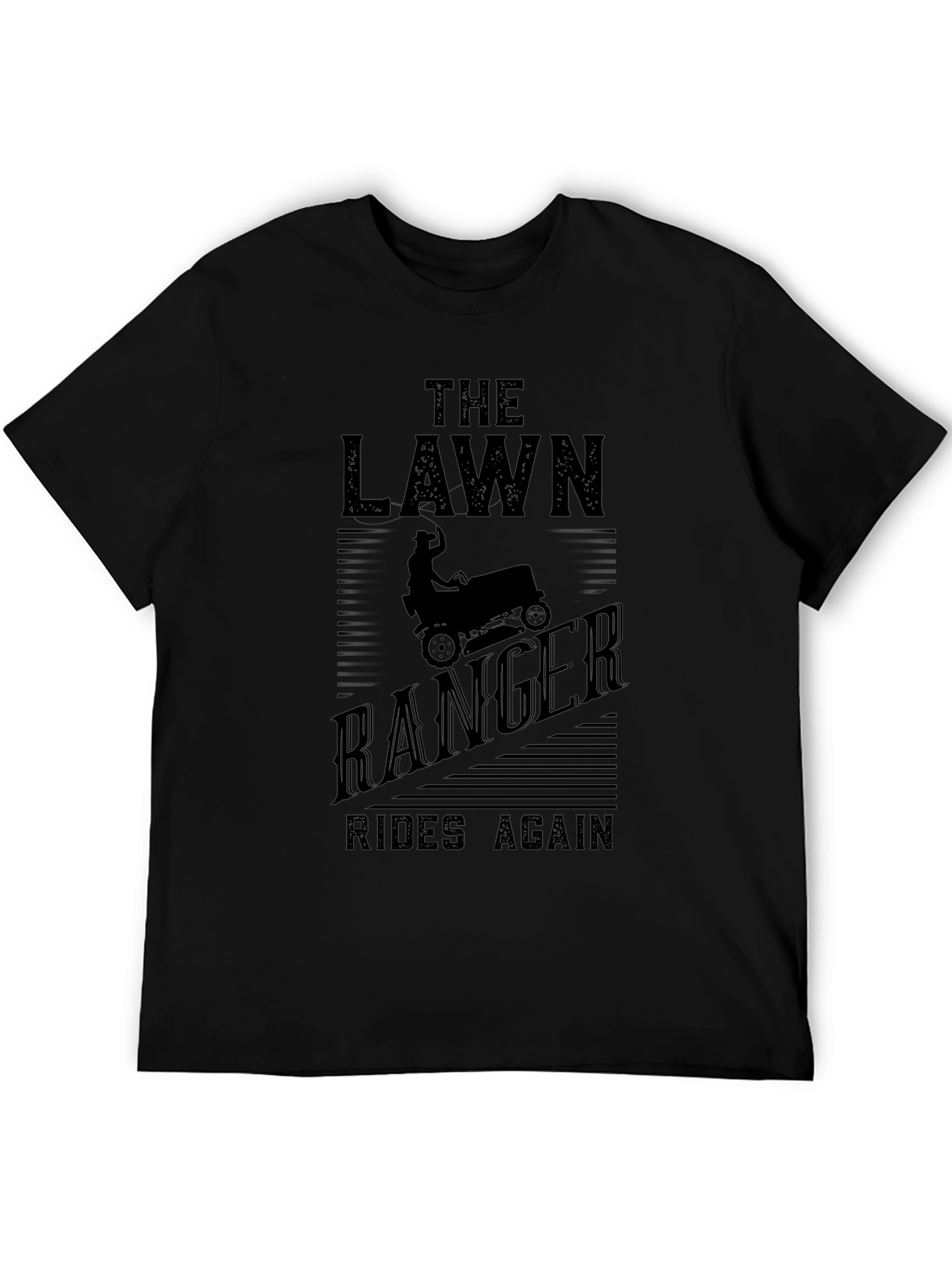 The Lawn Ranger Rides Again Black T-Shirt