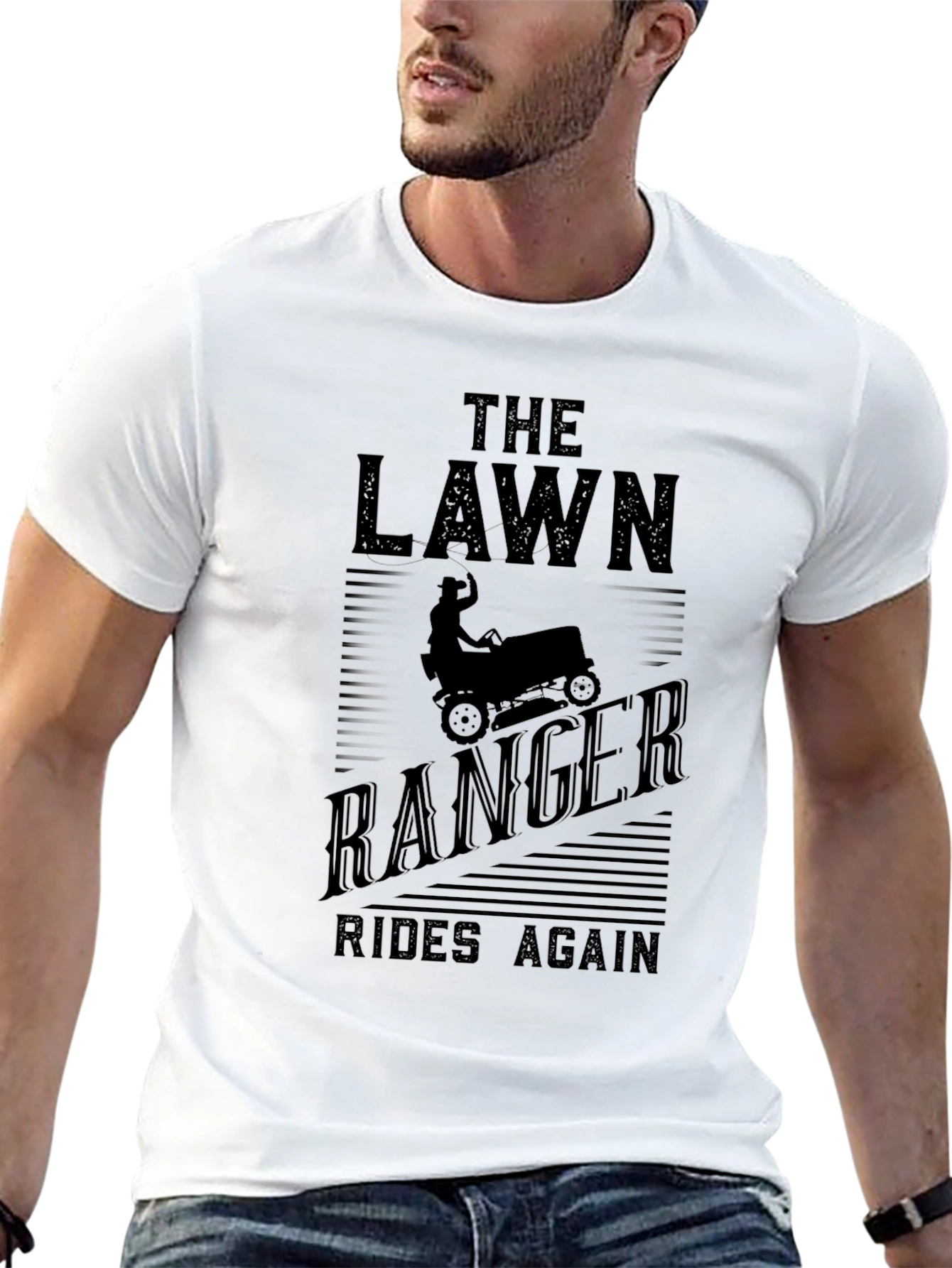 The Lawn Ranger Rides Again Black T-Shirt