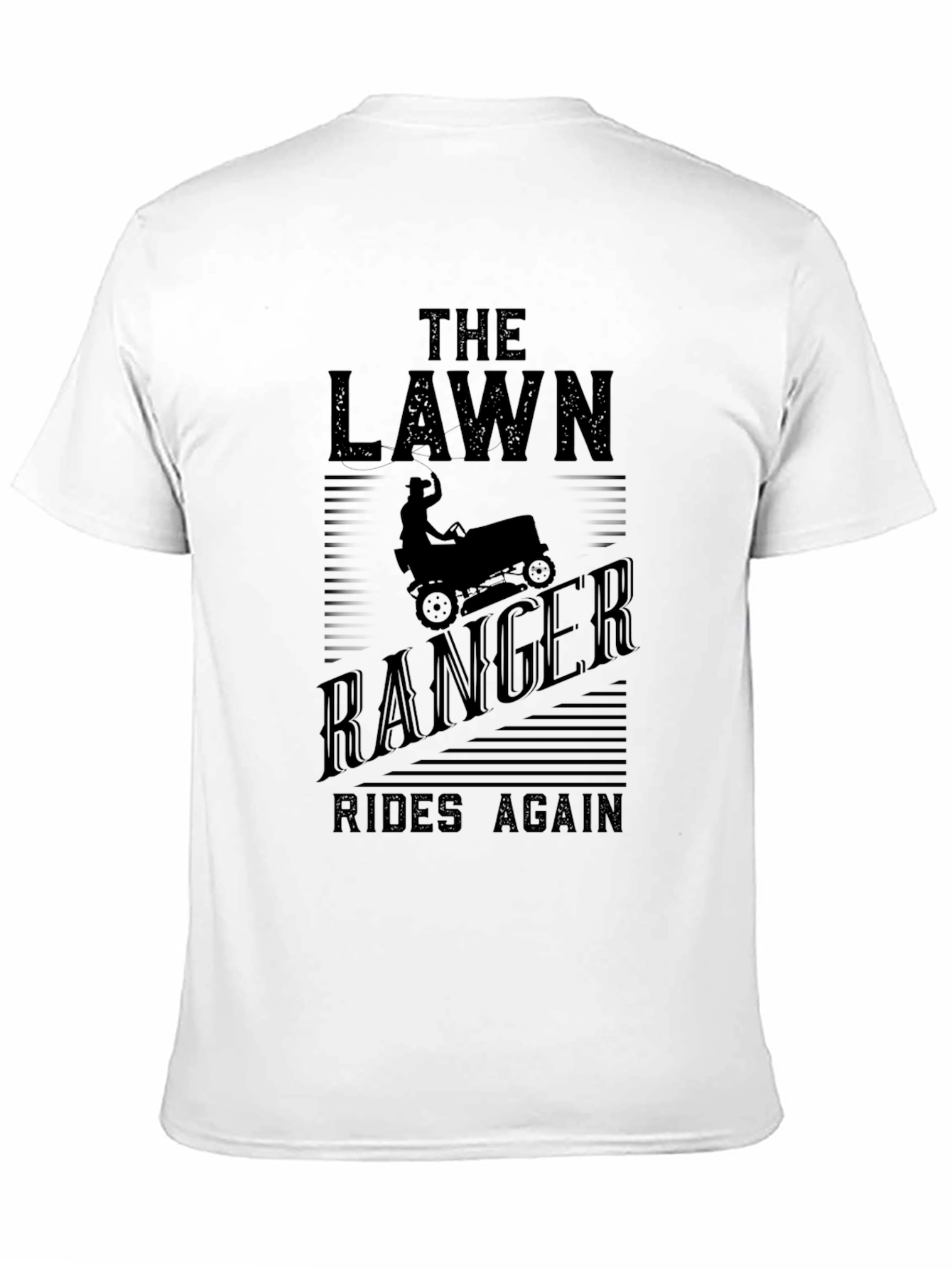 The Lawn Ranger Rides Again Black T-Shirt