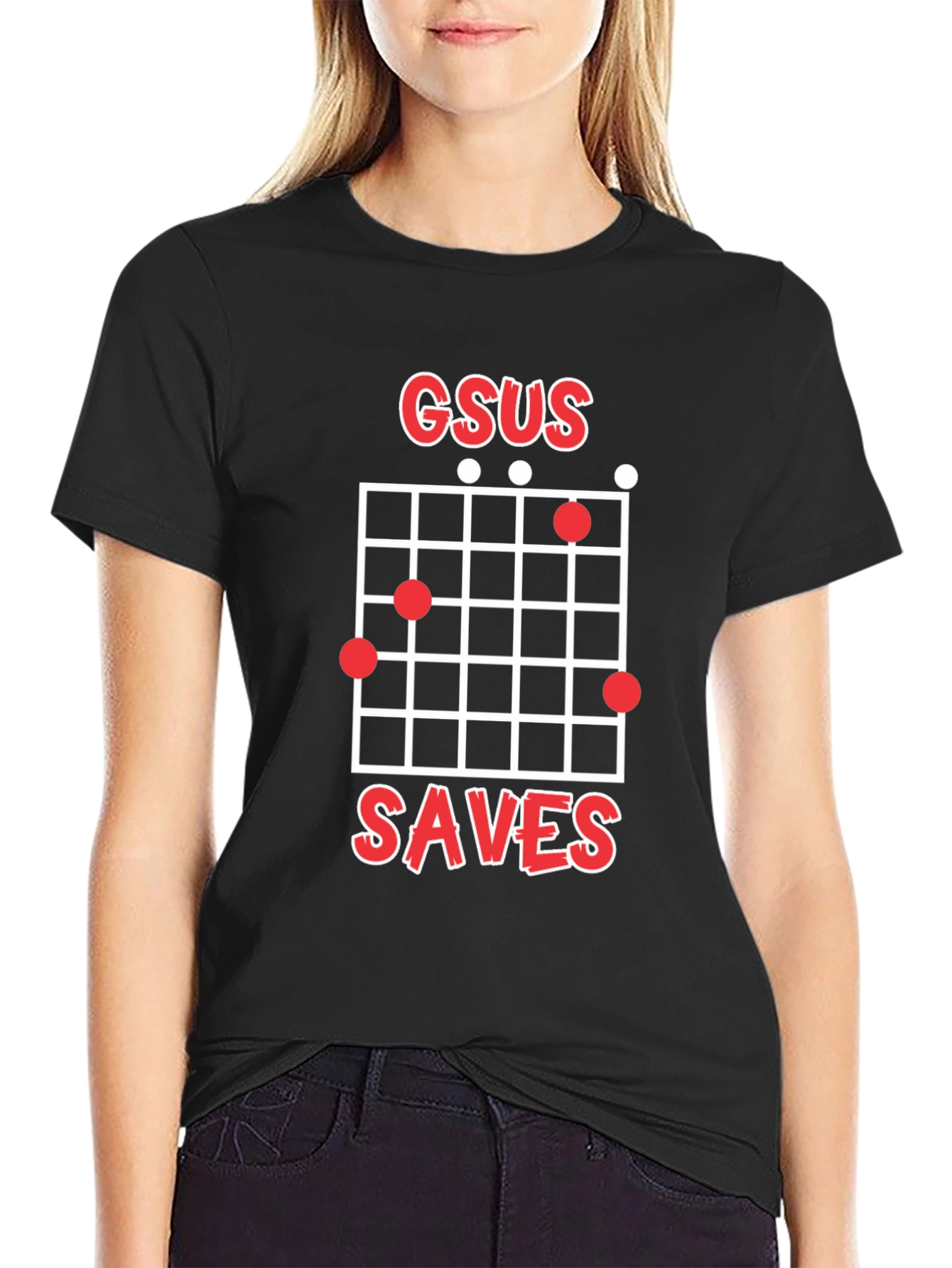 GSUS Saves Guitar Chord Graphic Tee