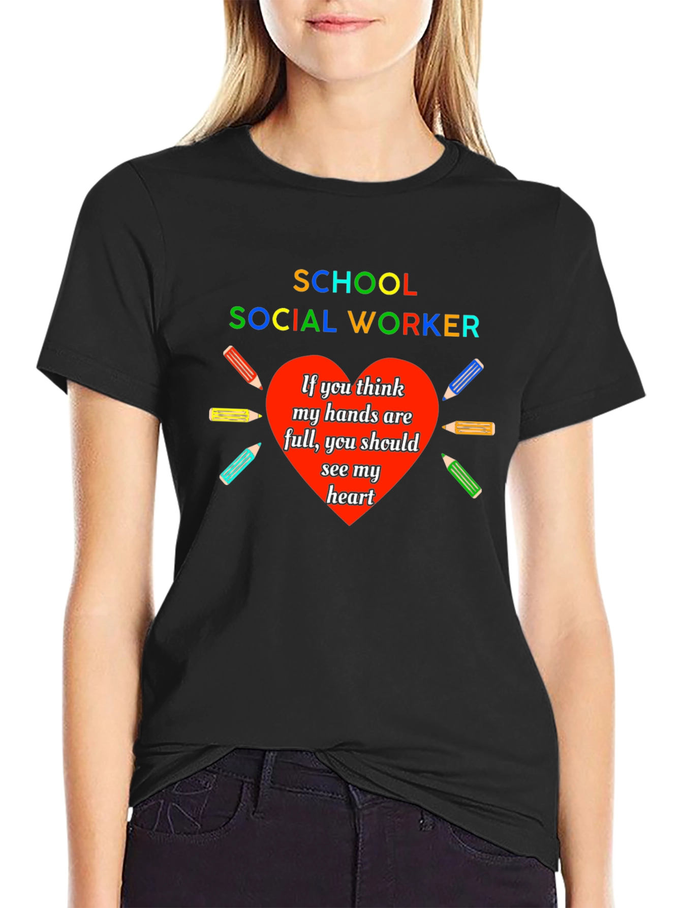 School Social Worker Heart T-Shirt