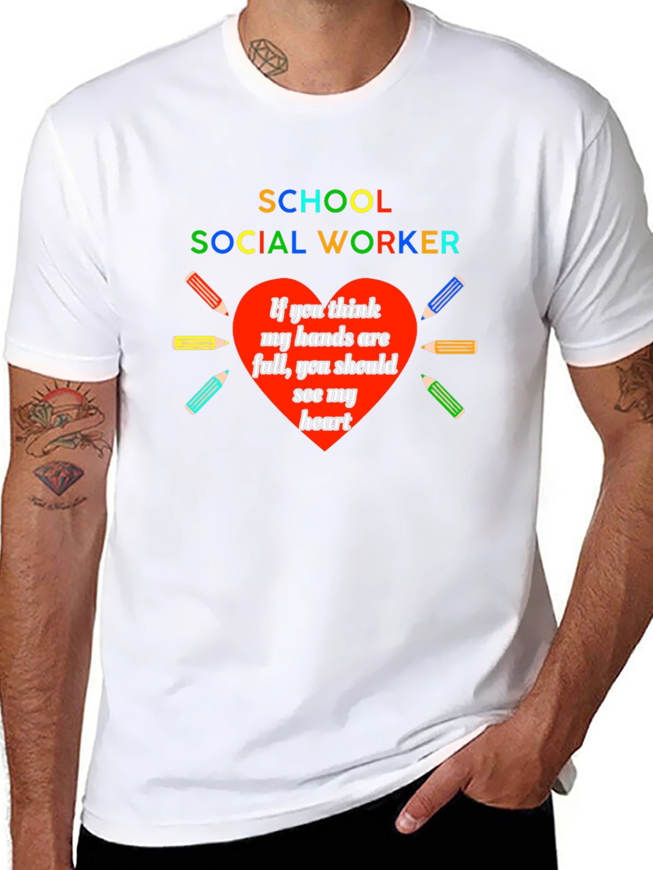 School Social Worker Heart T-Shirt